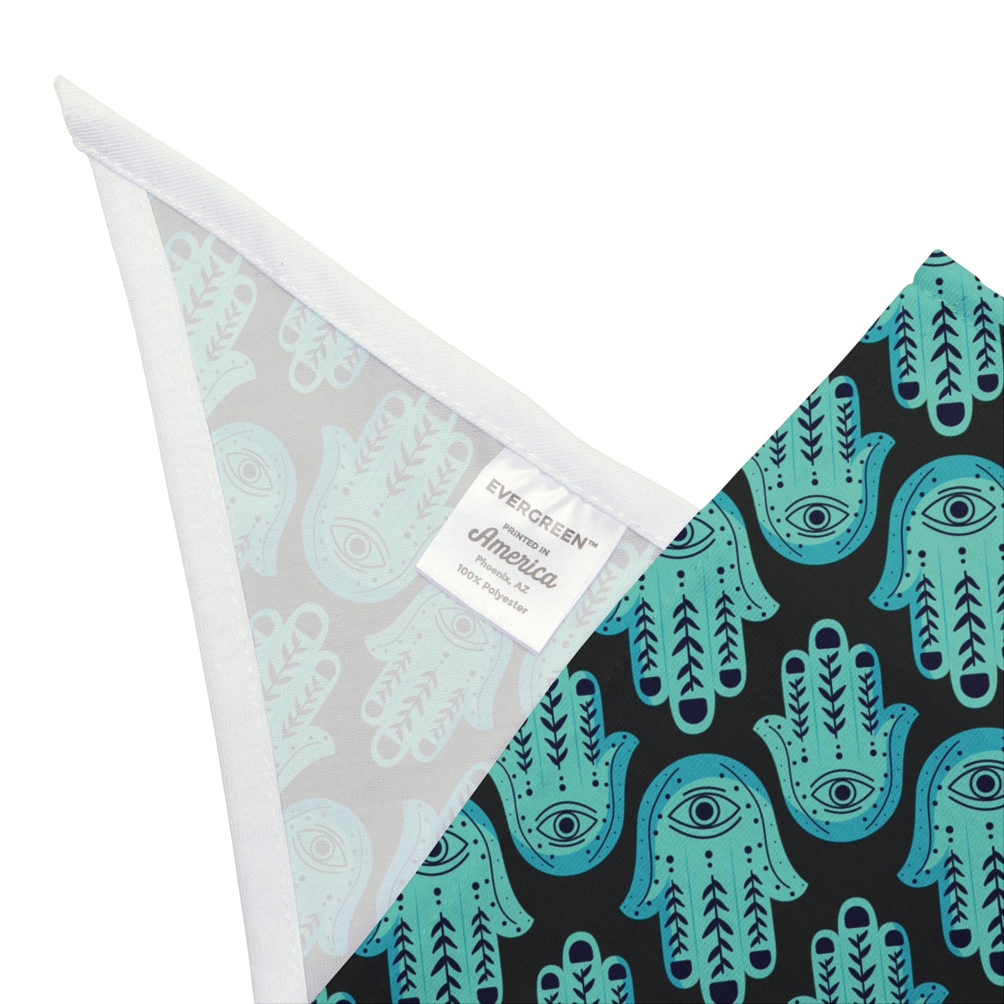 Hannah Bright Turquoise Hamsa Pattern Pet Bandana