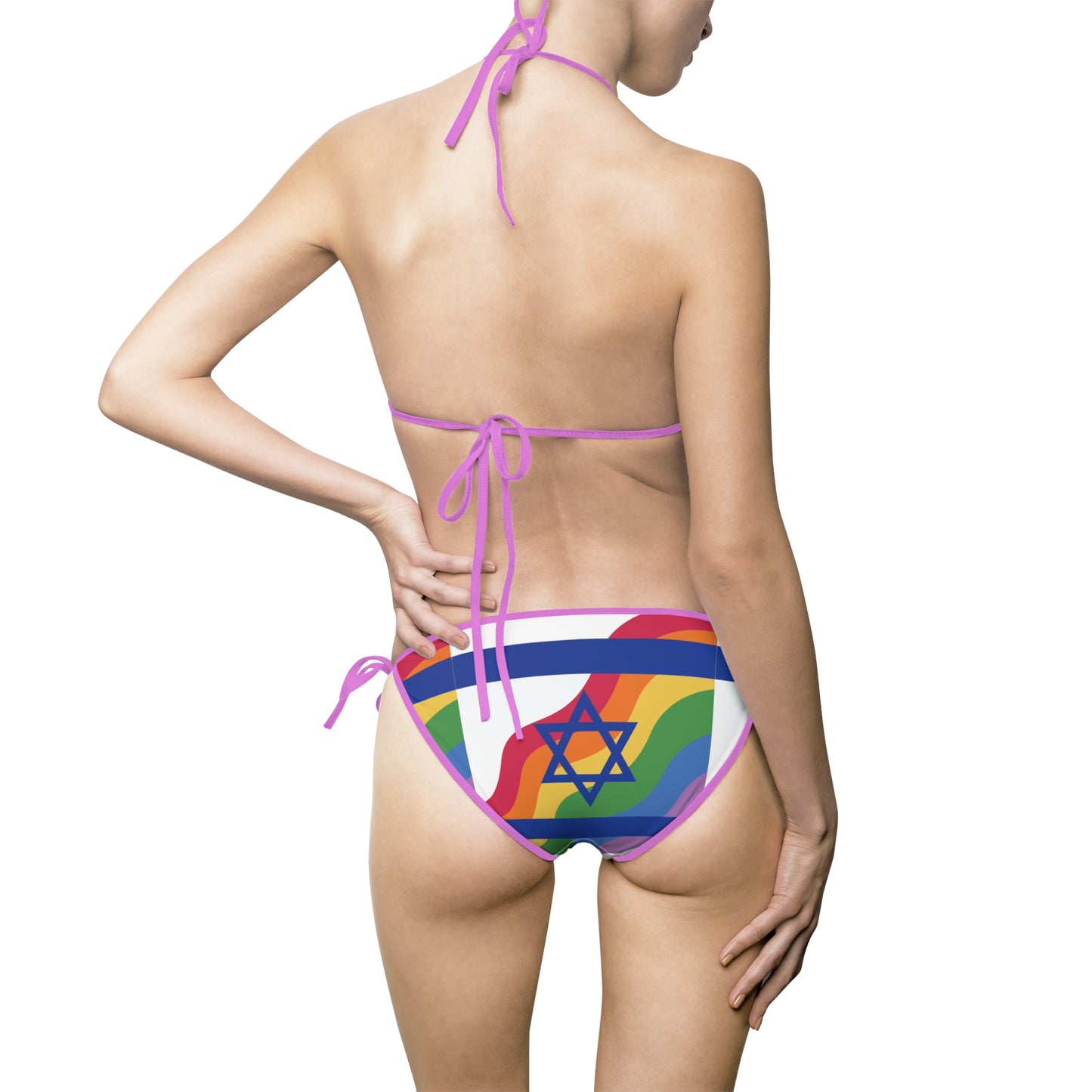 Israel LGBTQA Rainbow Flag Square Bikini Swimsuit