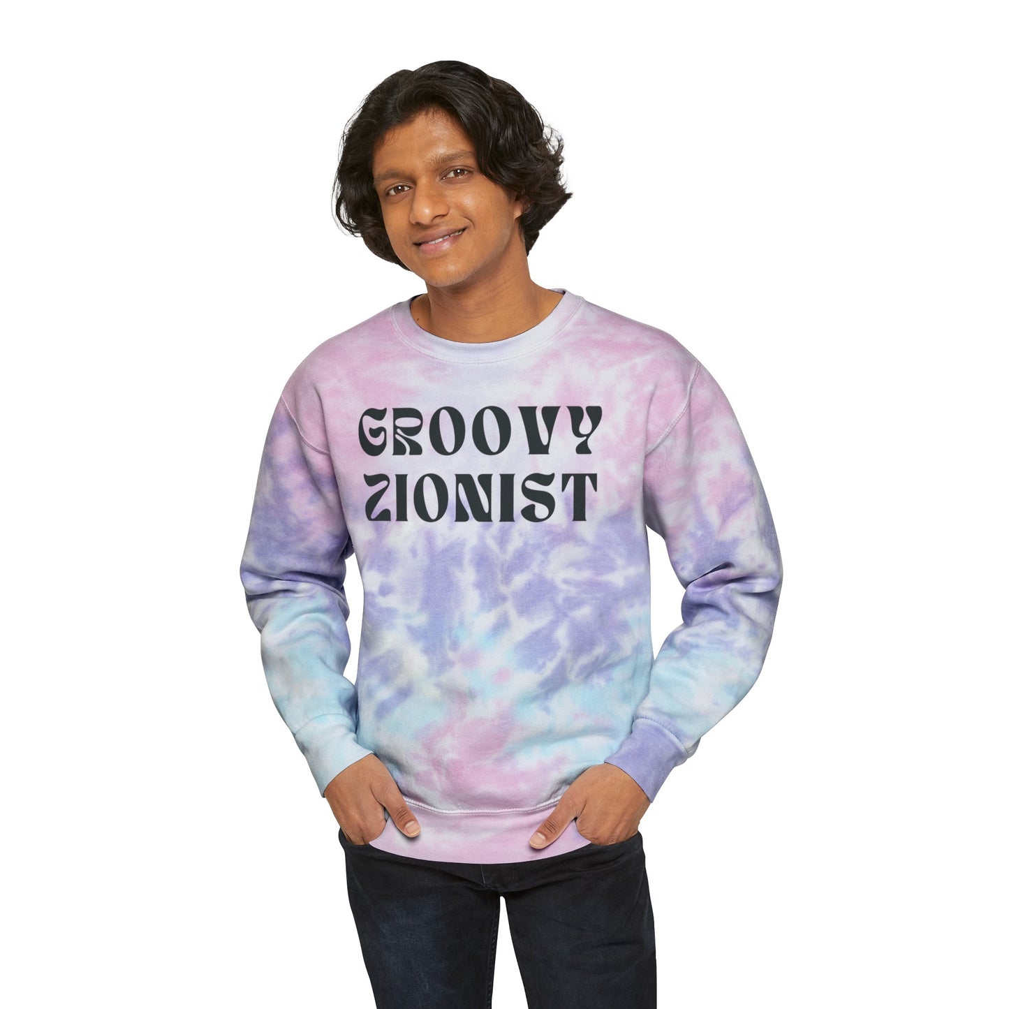 Groovy Zionist Unisex Tie-Dye Sweatshirt