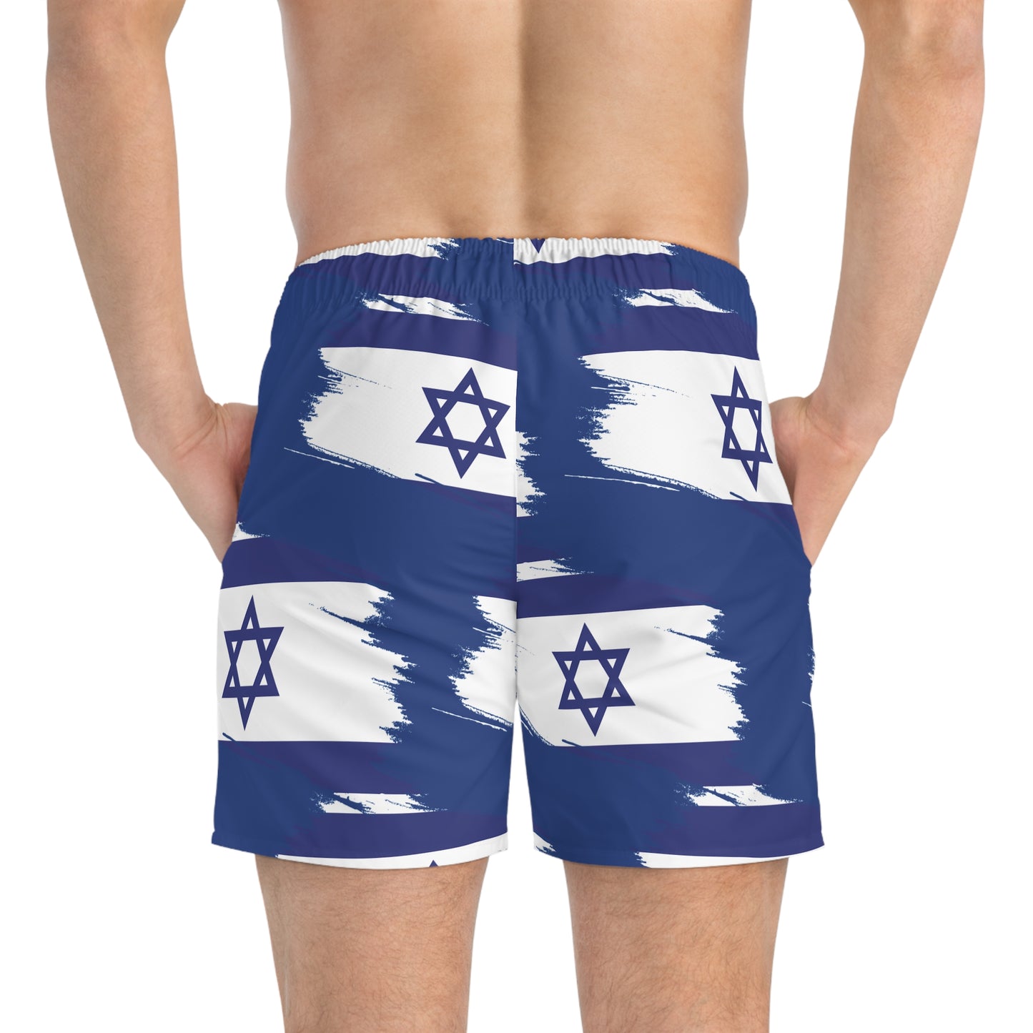 Ilay Larger Israel Flag Pattern on Blue Swim Trunks