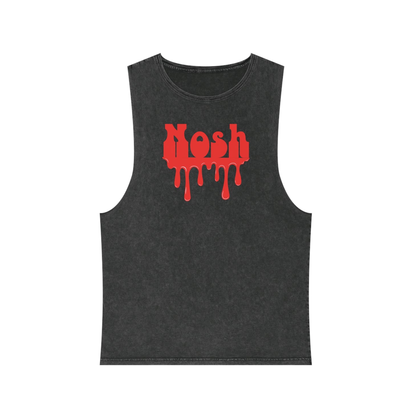 Red Dripping Nosh Unisex Stonewash Tank Top