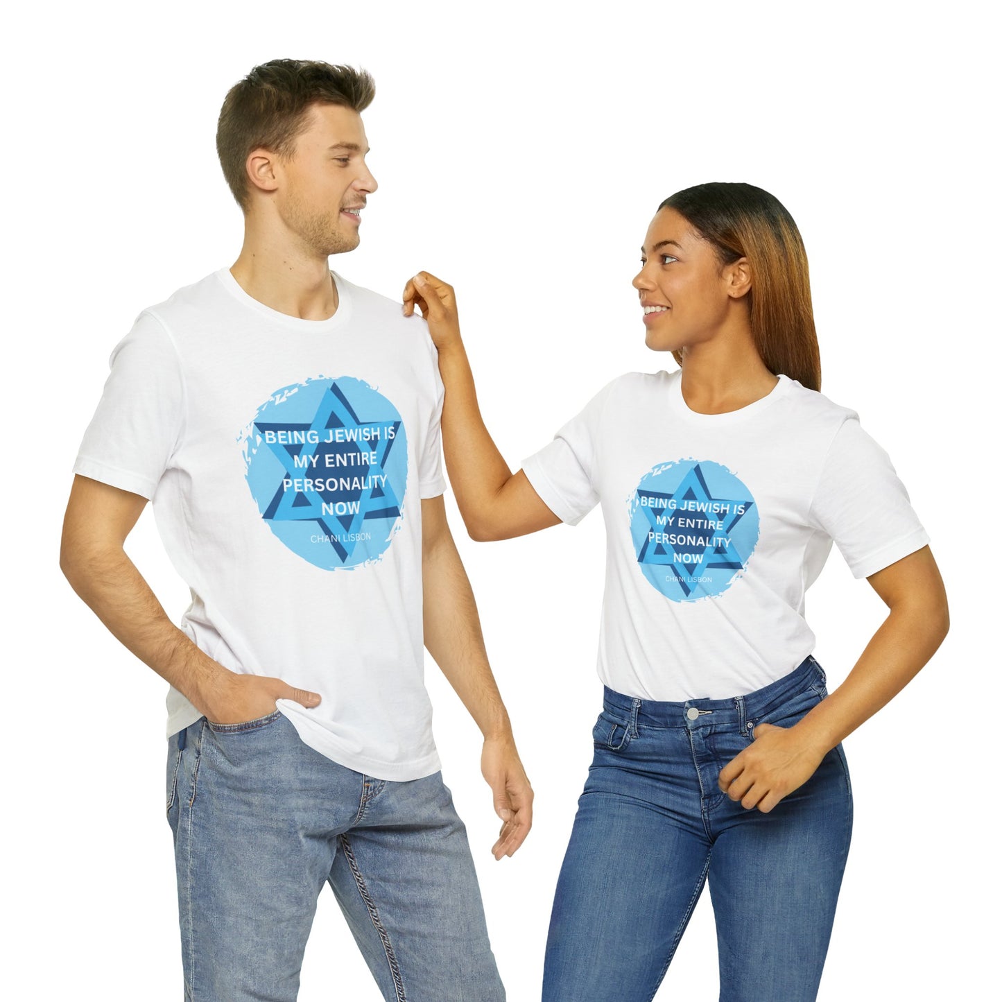 Chani Libson Jewish Personality Quote Design G Blue Unisex Jersey Short Sleeve Tee