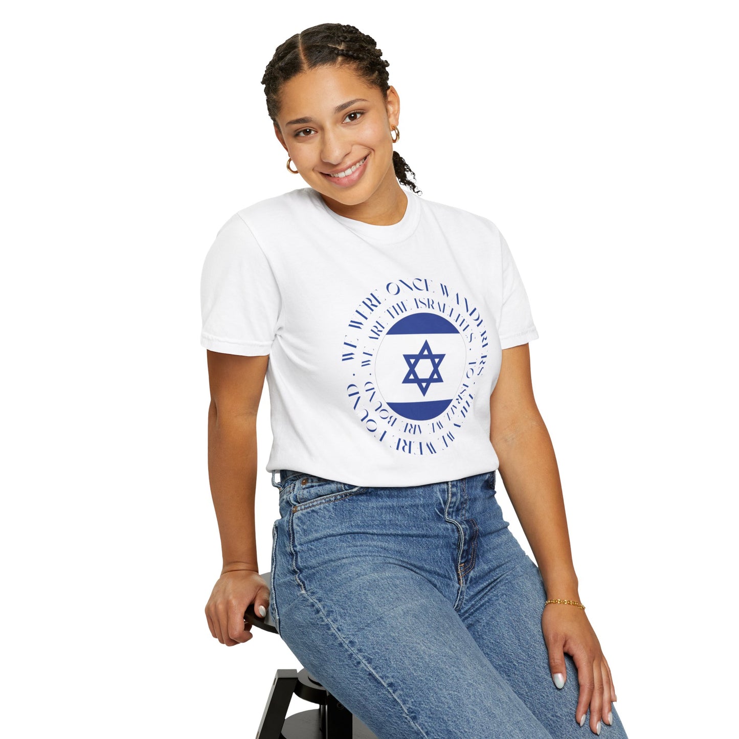 We Were Once Wanderers Israel Blue & White Unisex Garment-Dyed T-shirt