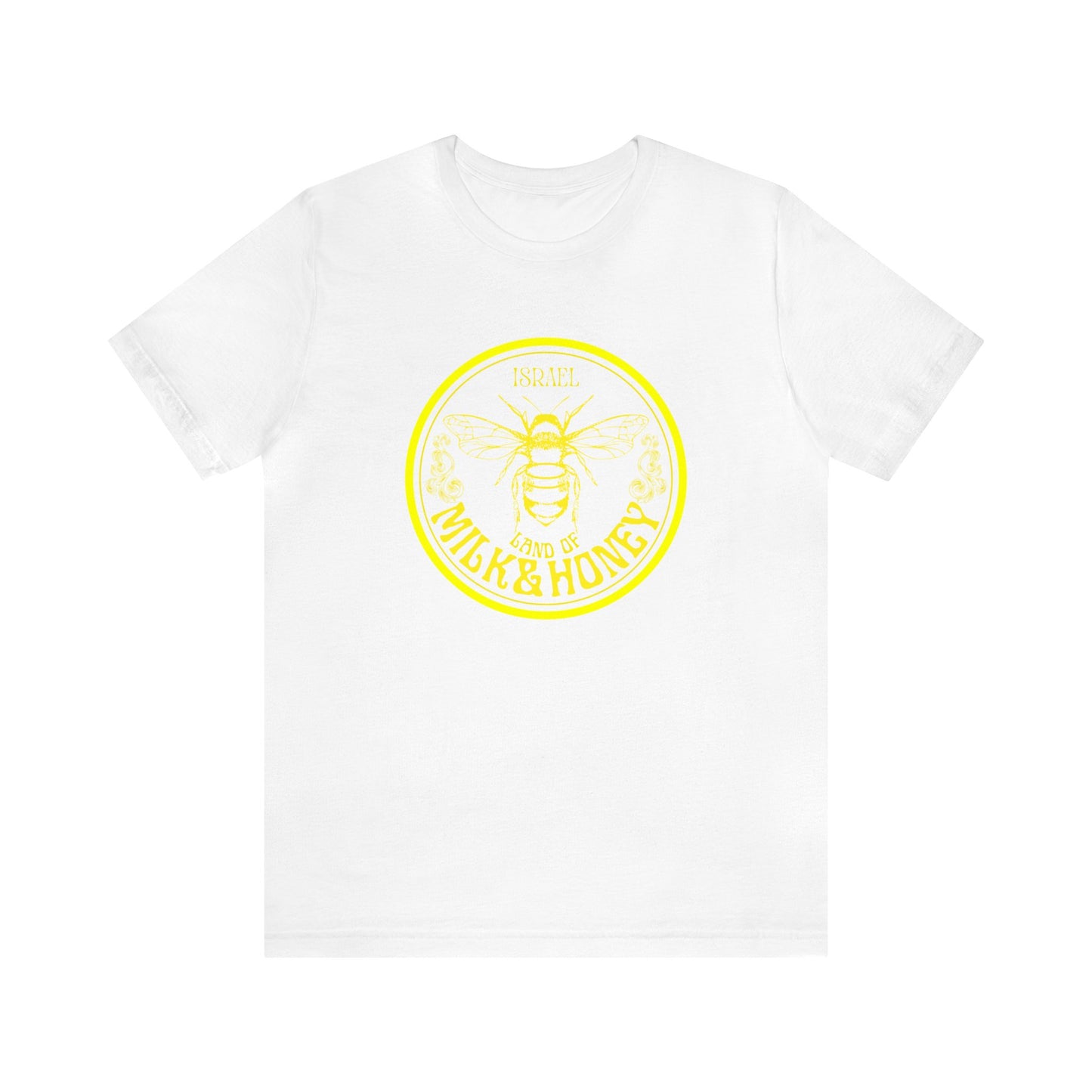 Israel Yellow Milk & Honey Badge Unisex Jersey Short Sleeve Tee