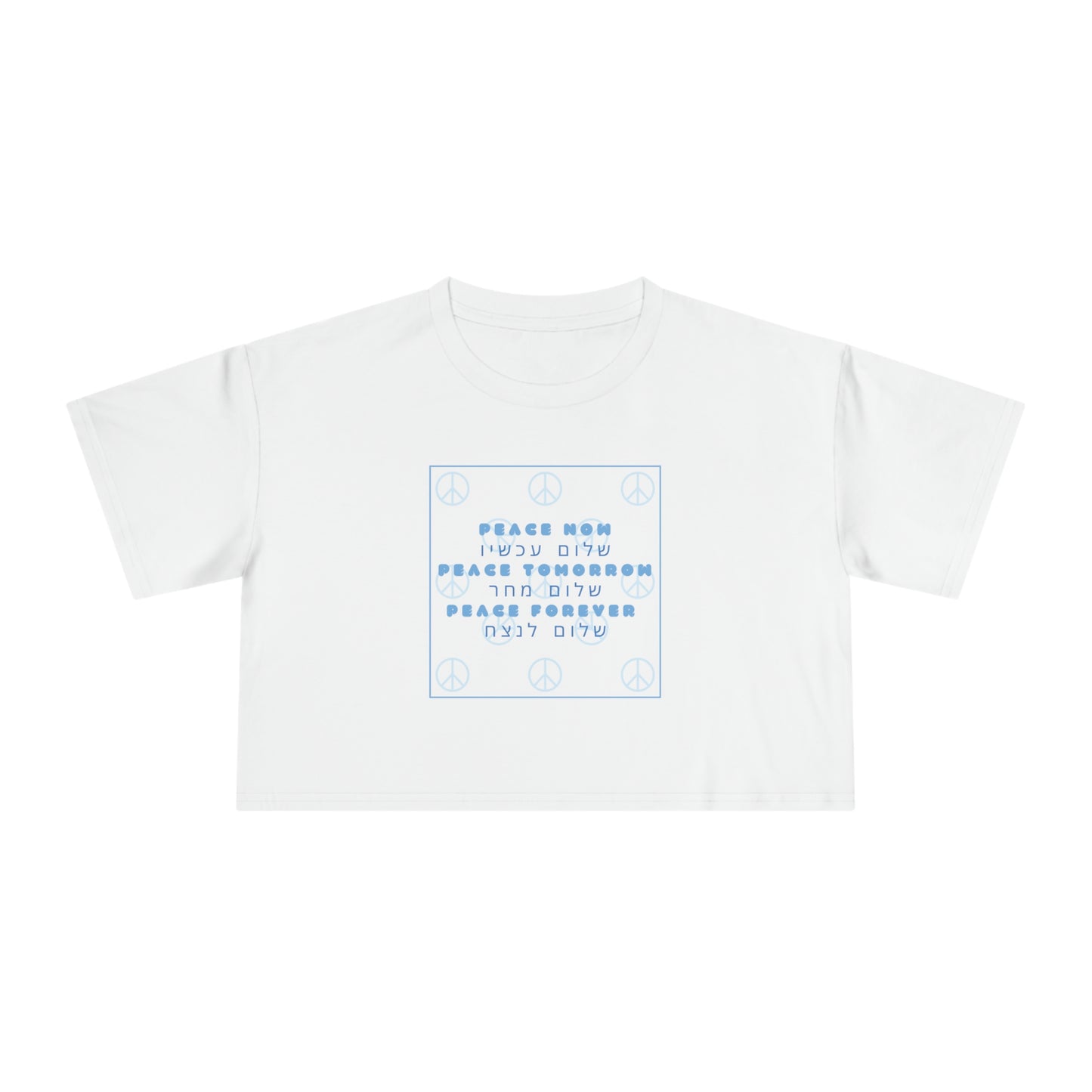 Blue Peace Square Women's Crop Tee