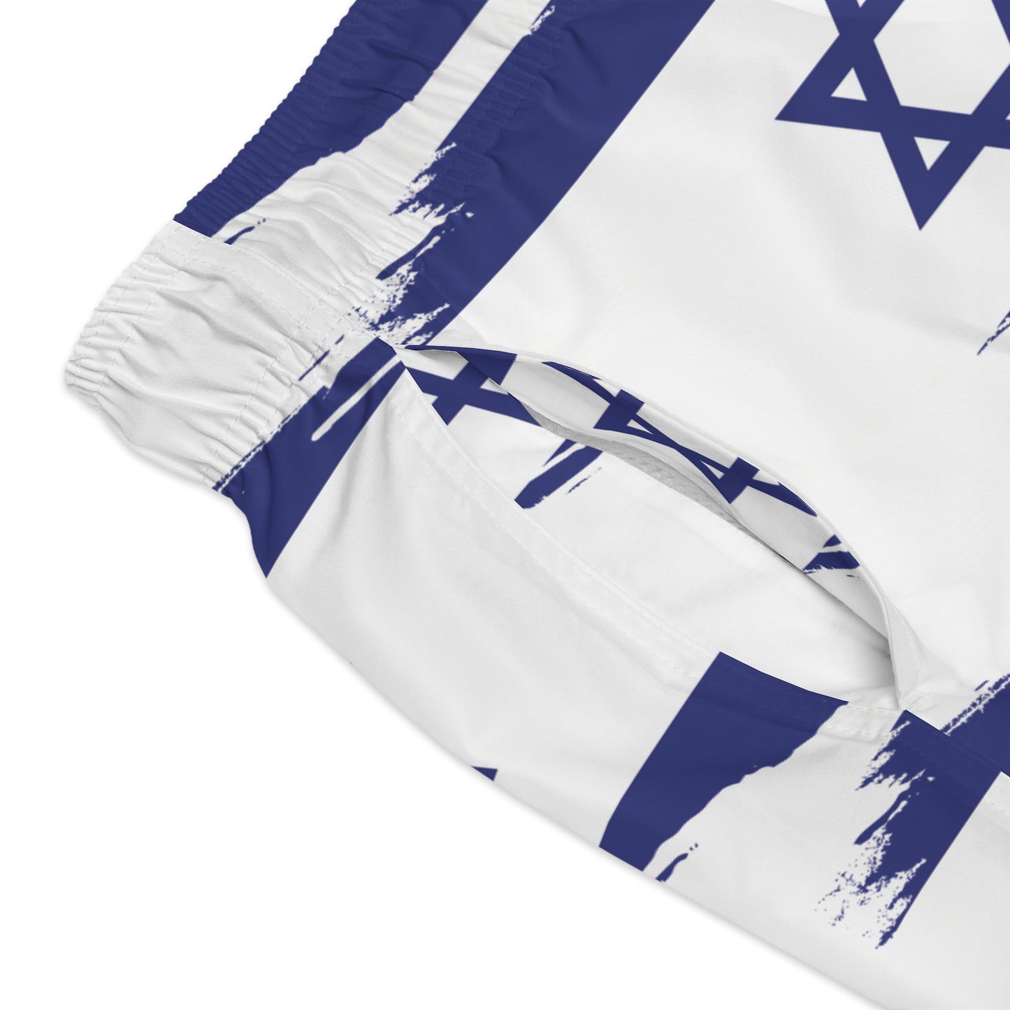 Ilay Larger Israel Flag Pattern on White Swim Trunks