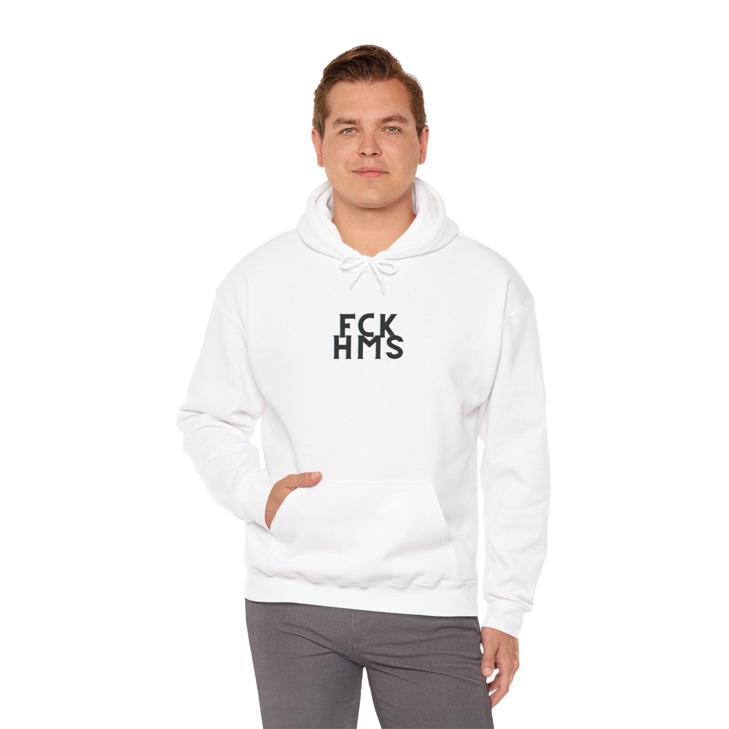 FCK HMS Black & Teal Unisex Heavy Blend™ Hooded Sweatshirt