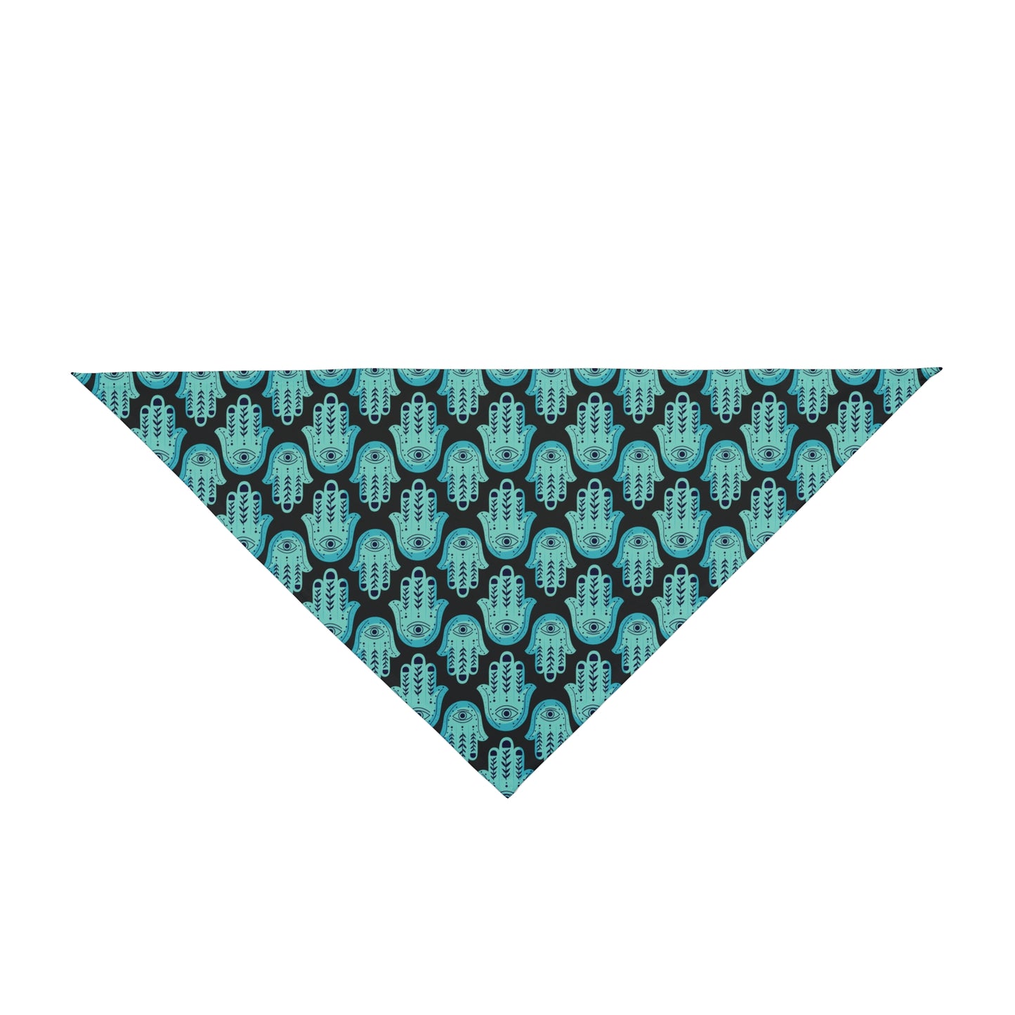 Hannah Bright Turquoise Hamsa Pattern Pet Bandana