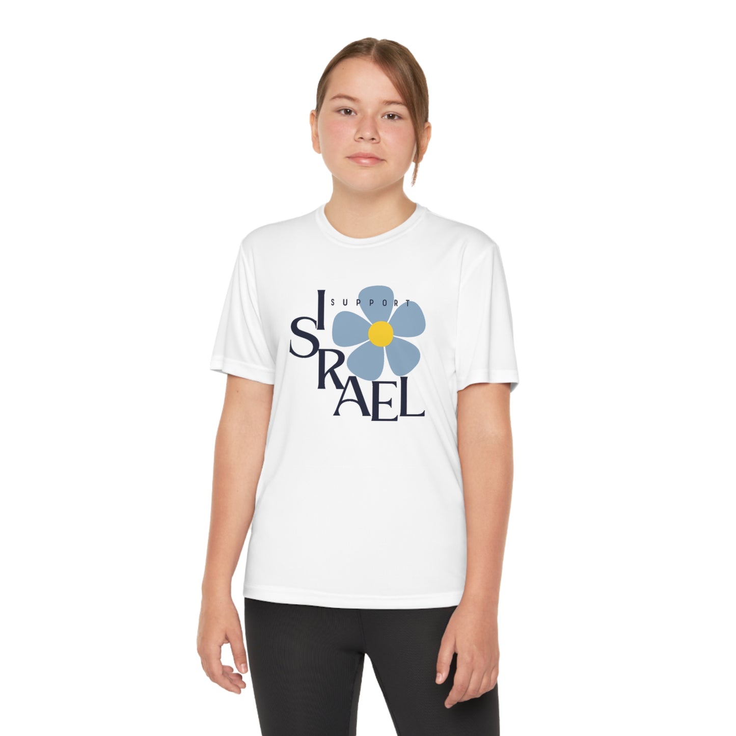 Isa Black Support Israel Flower Youth Competitor Tee