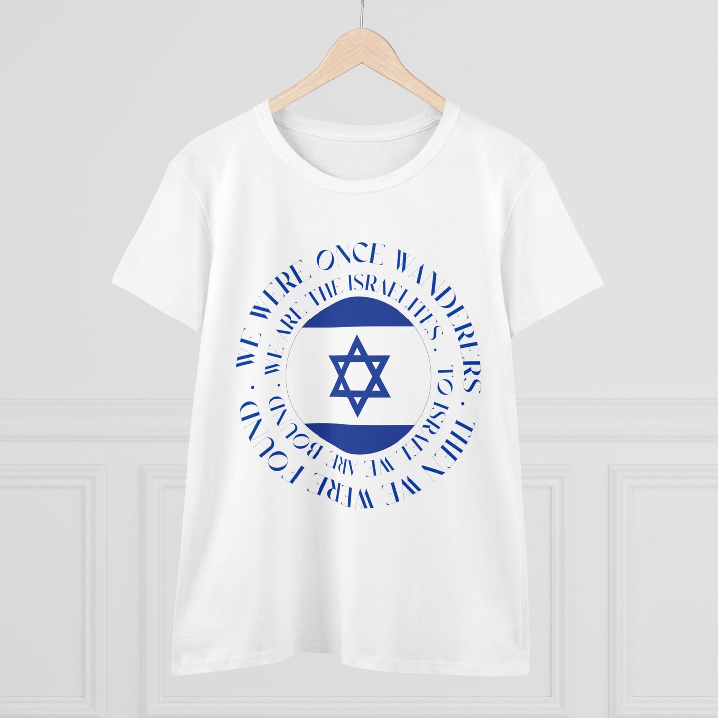 We Were Once Wanderers Israel Blue & White Midweight Cotton Tee