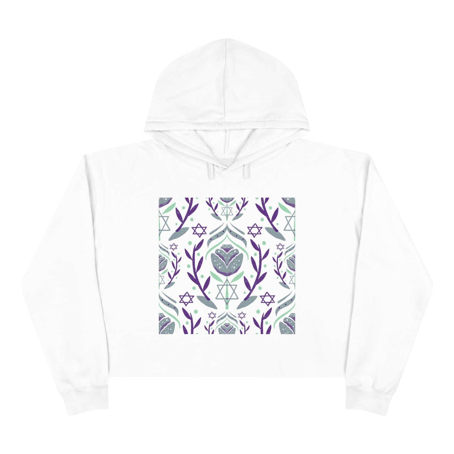 Yocheved Green & Purple Crop Hoodie