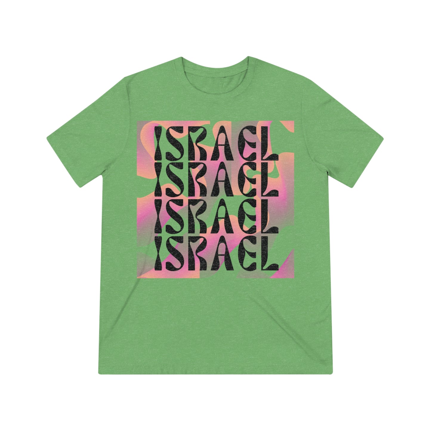 Flow & Squiggle Israel Pink & Coral Square Unisex Triblend Tee