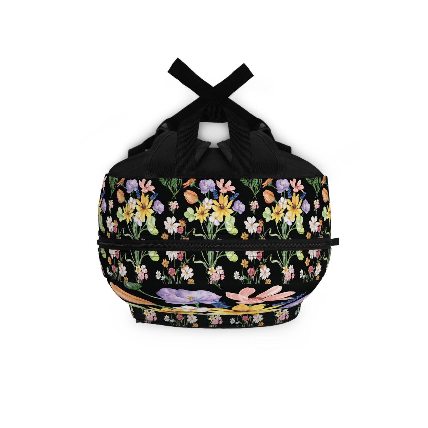 Yvonne Floral Pattern on Black Backpack