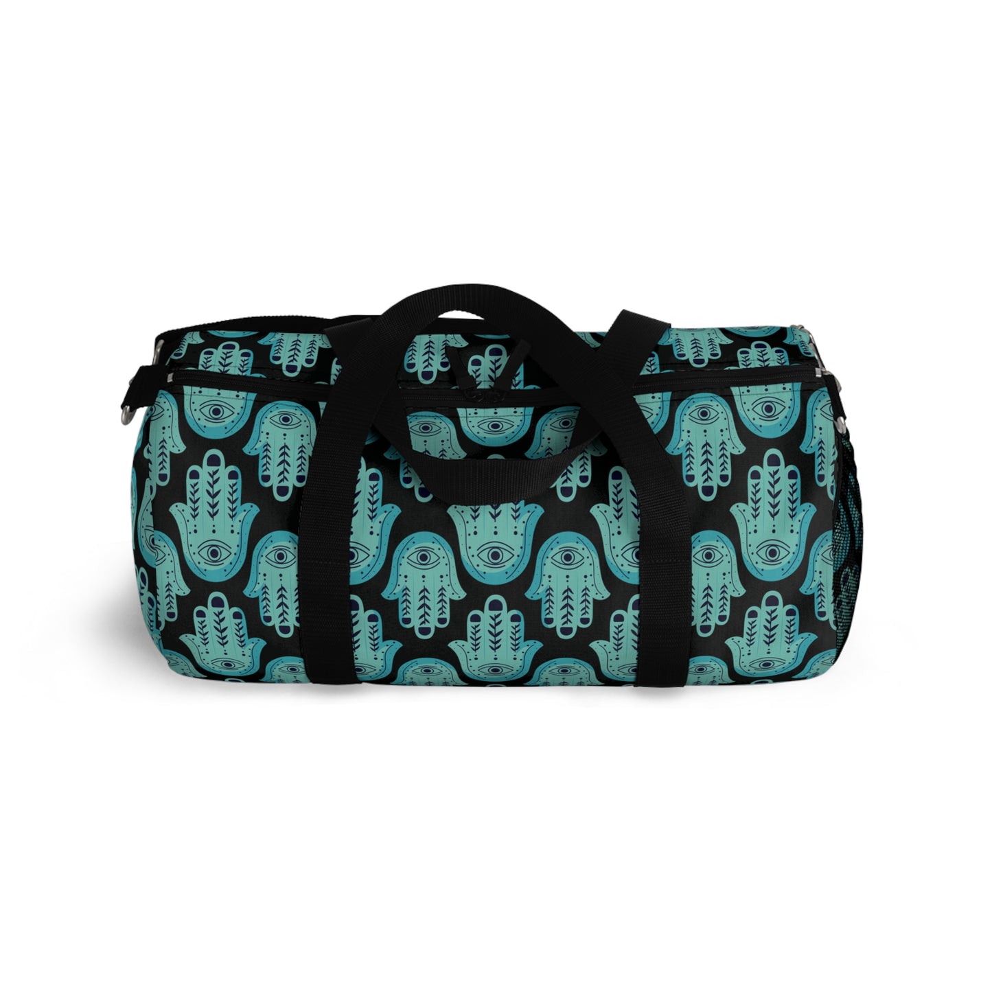 Hannah Bright Turquoise Hamsa Pattern Duffel Bag