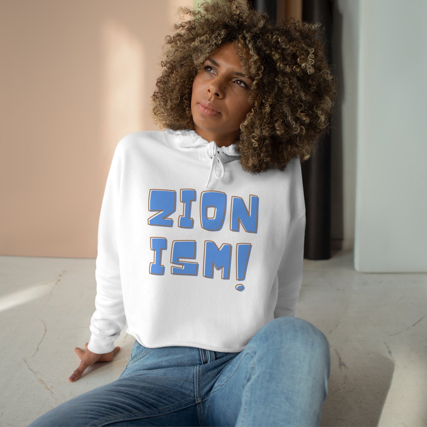 ZION Blue Crop Hoodie