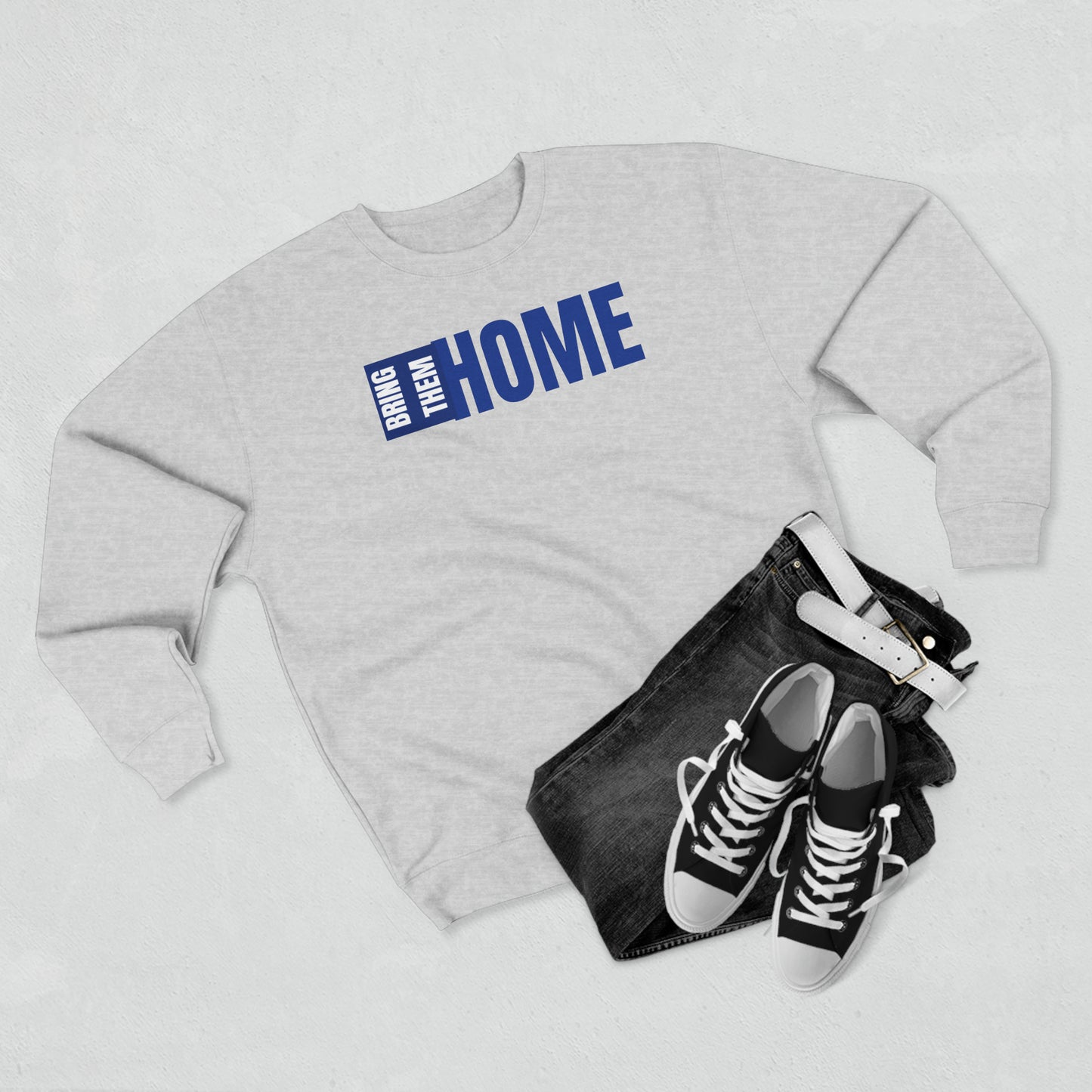 Bring Them HOME Blue & White Unisex Crewneck Sweatshirt