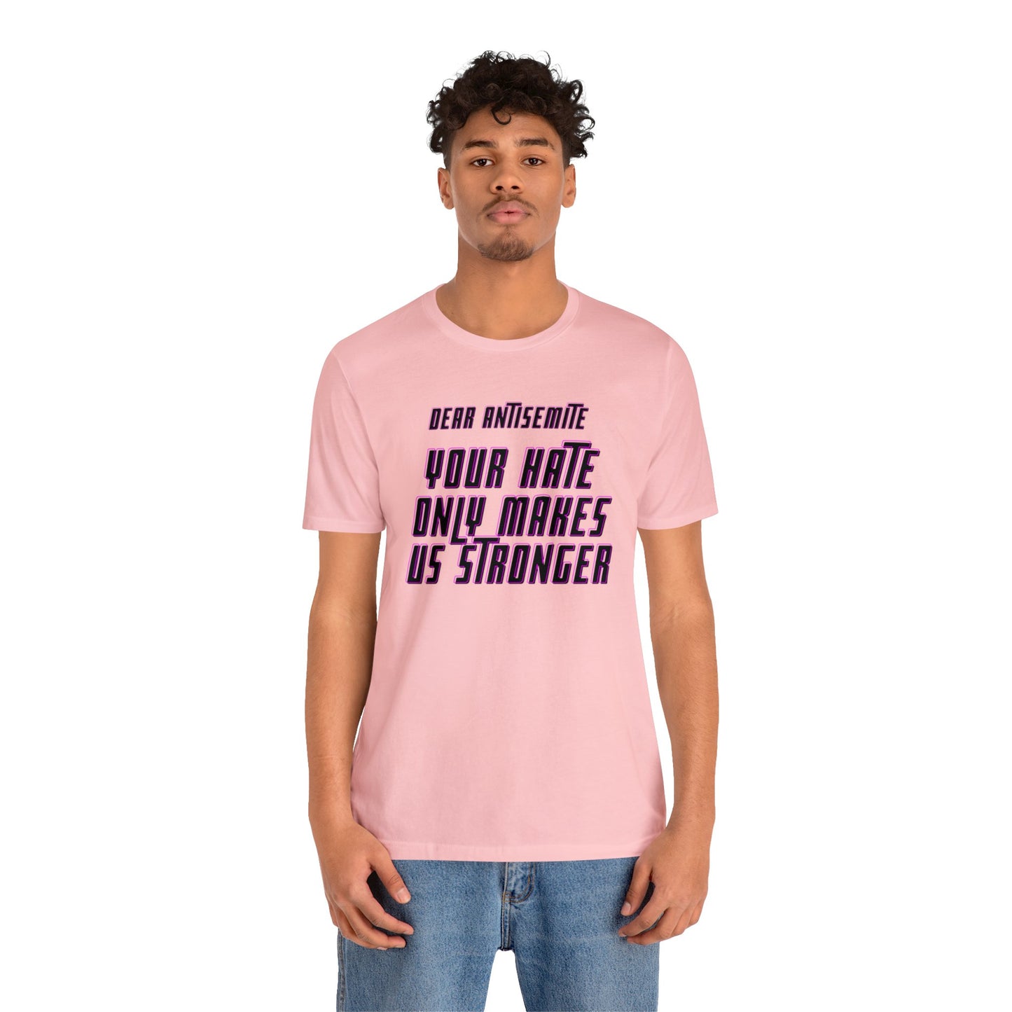 Dear Antisemite Black & Pink Unisex Jersey Short Sleeve Tee