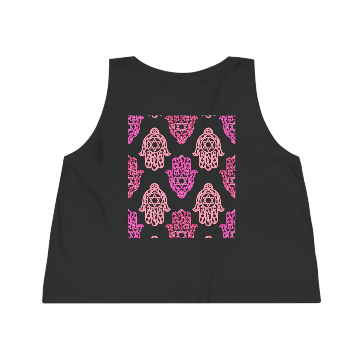 Hadar Pinks Hamsa Design Women's Dancer Cropped Tank Top