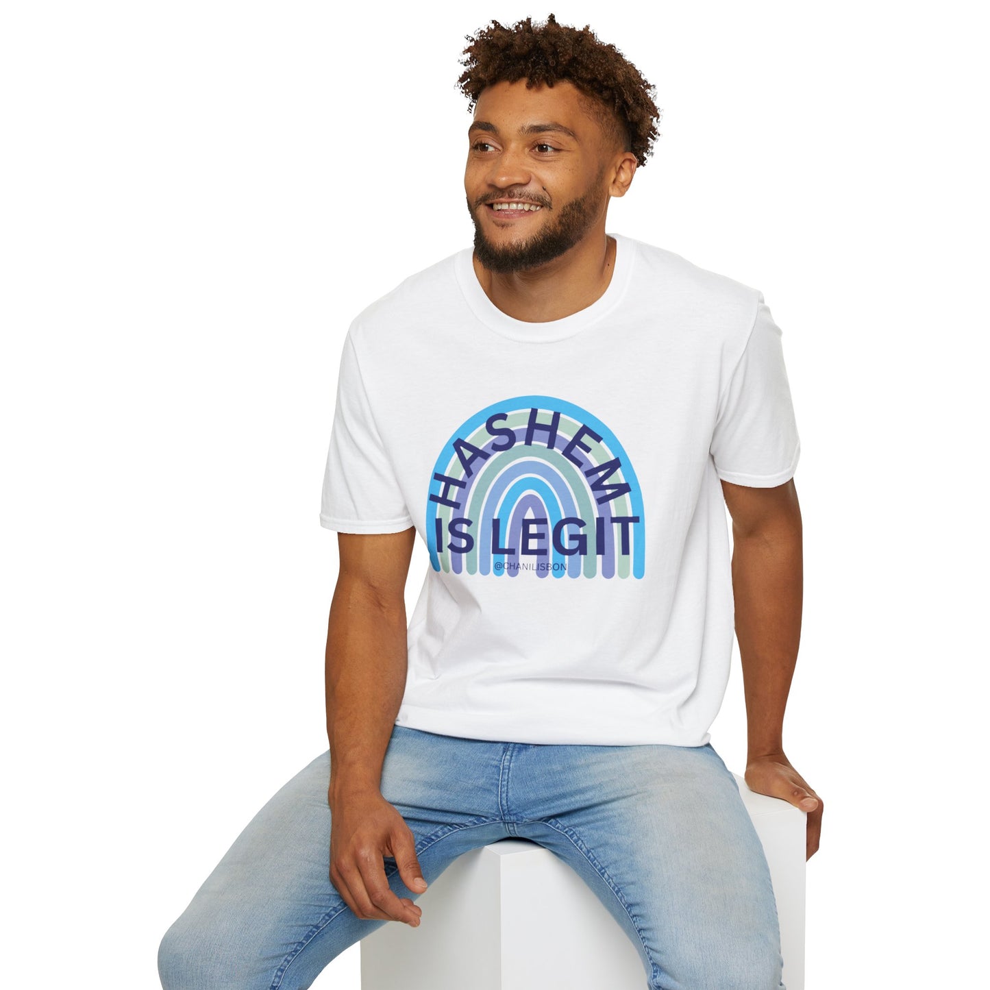 Chani Libson Hashem Is Legit Quote Blue Unisex Softstyle T-Shirt