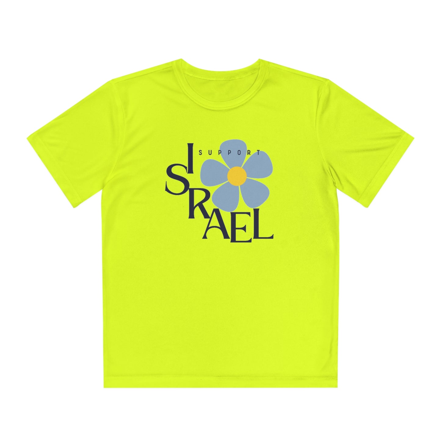 Isa Black Support Israel Flower Youth Competitor Tee