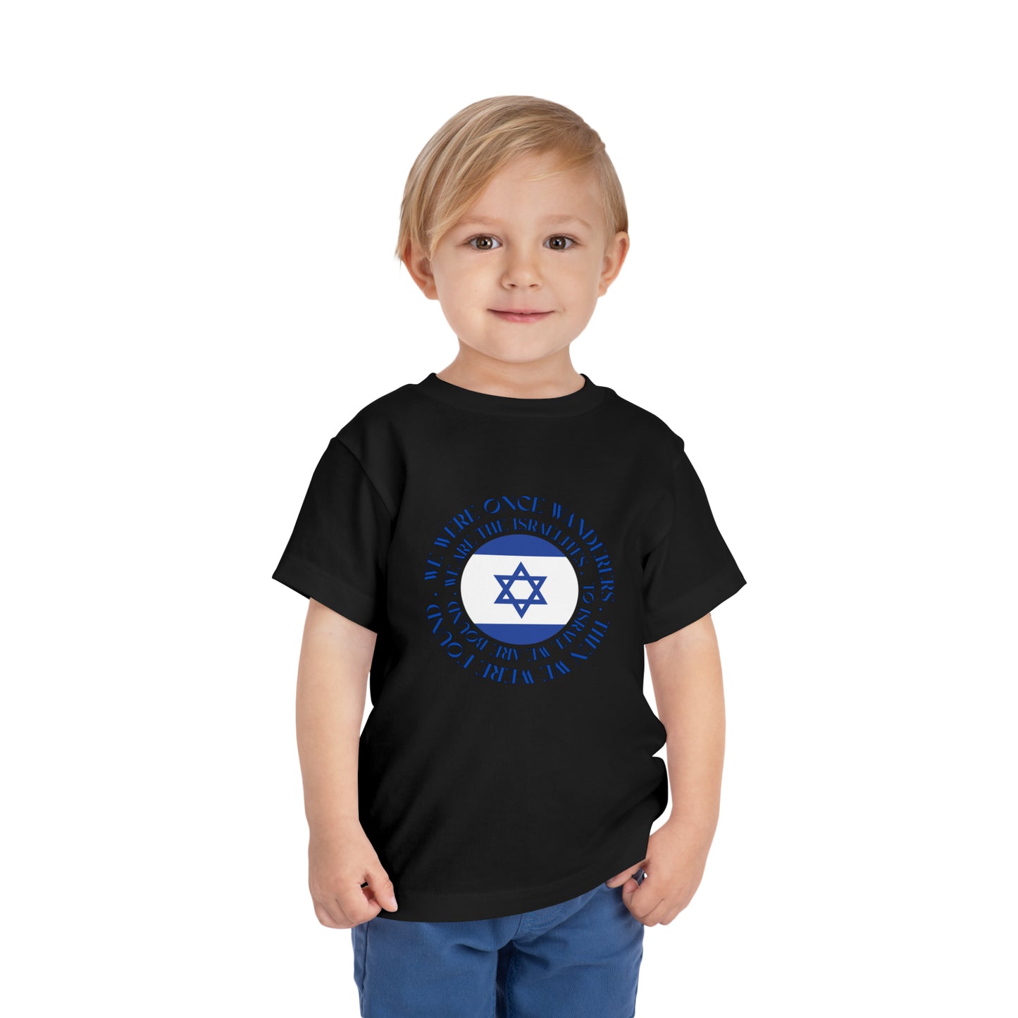 We Were Once Wanderers Israel Blue & White Toddler Short Sleeve Tee