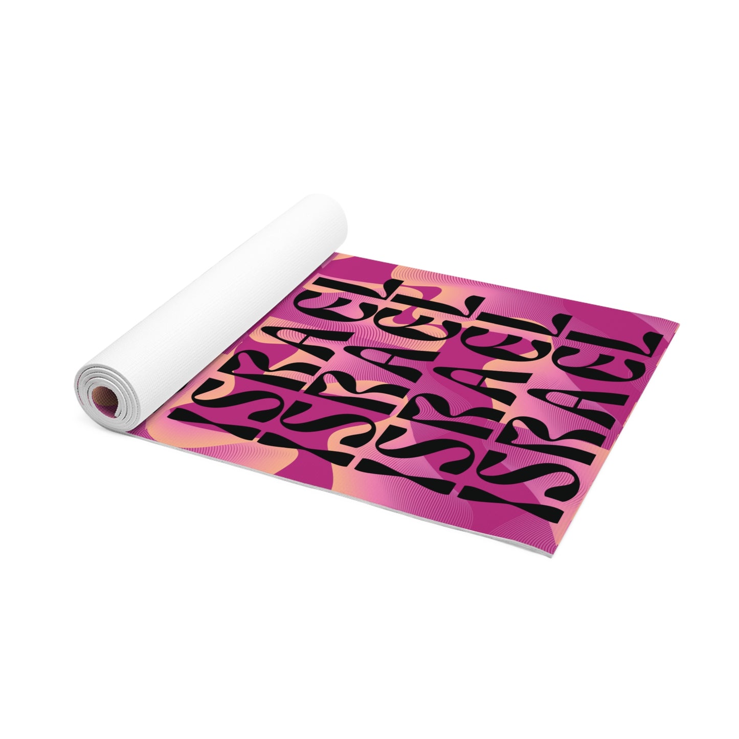 Flow & Squiggle Israel Pink & Coral on Hot Pink Foam Yoga Mat