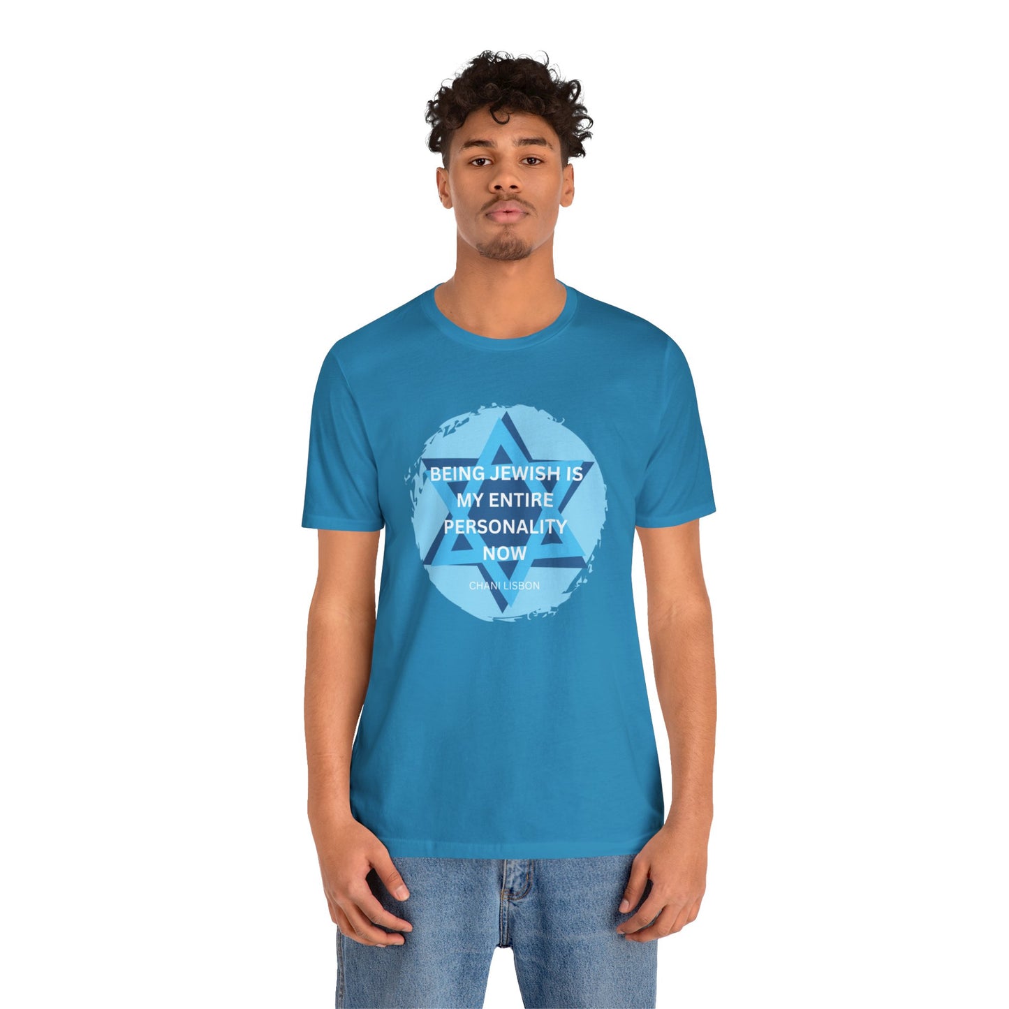 Chani Libson Jewish Personality Quote Design G Blue Unisex Jersey Short Sleeve Tee