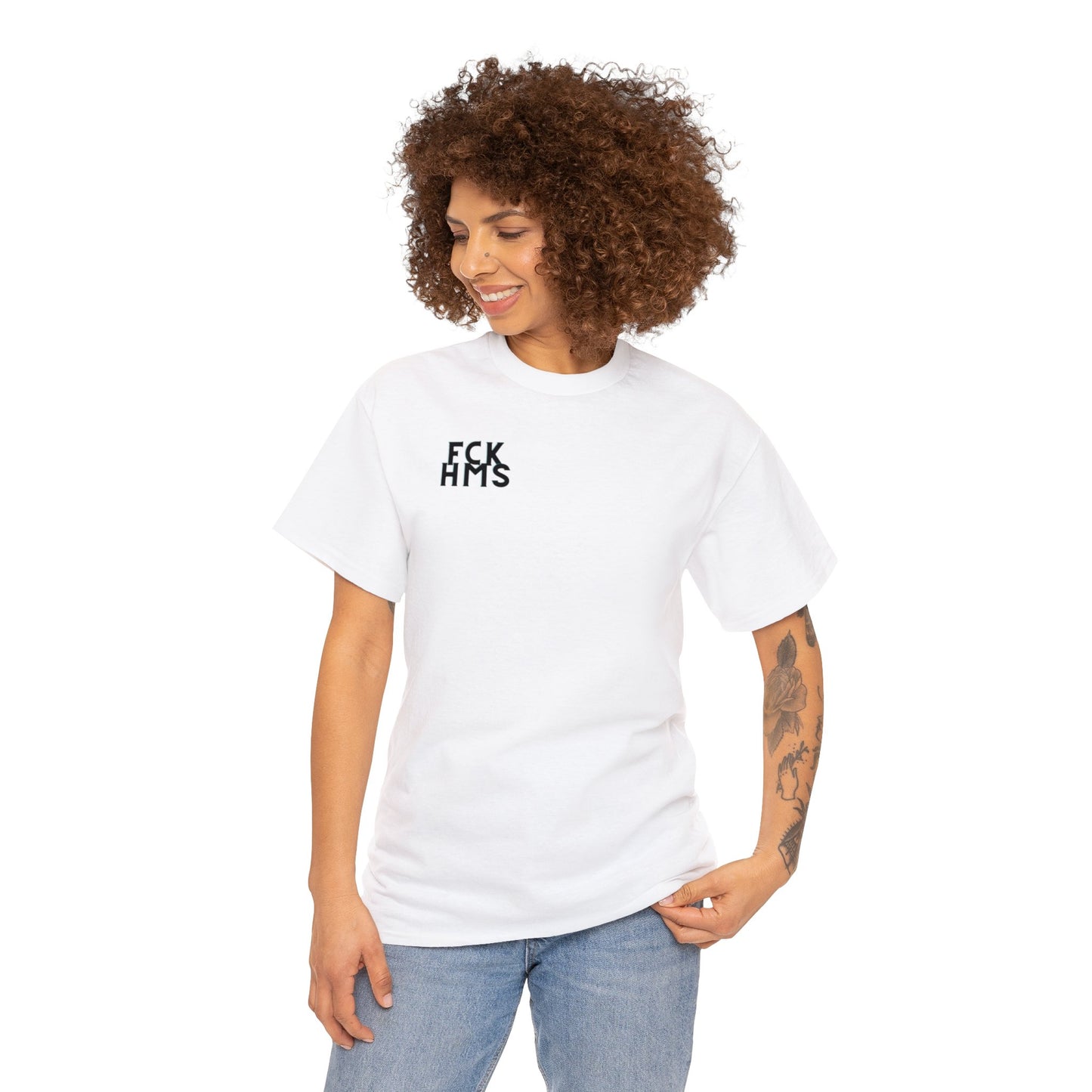 FCK HMS Black & Teal Unisex Heavy Cotton Tee