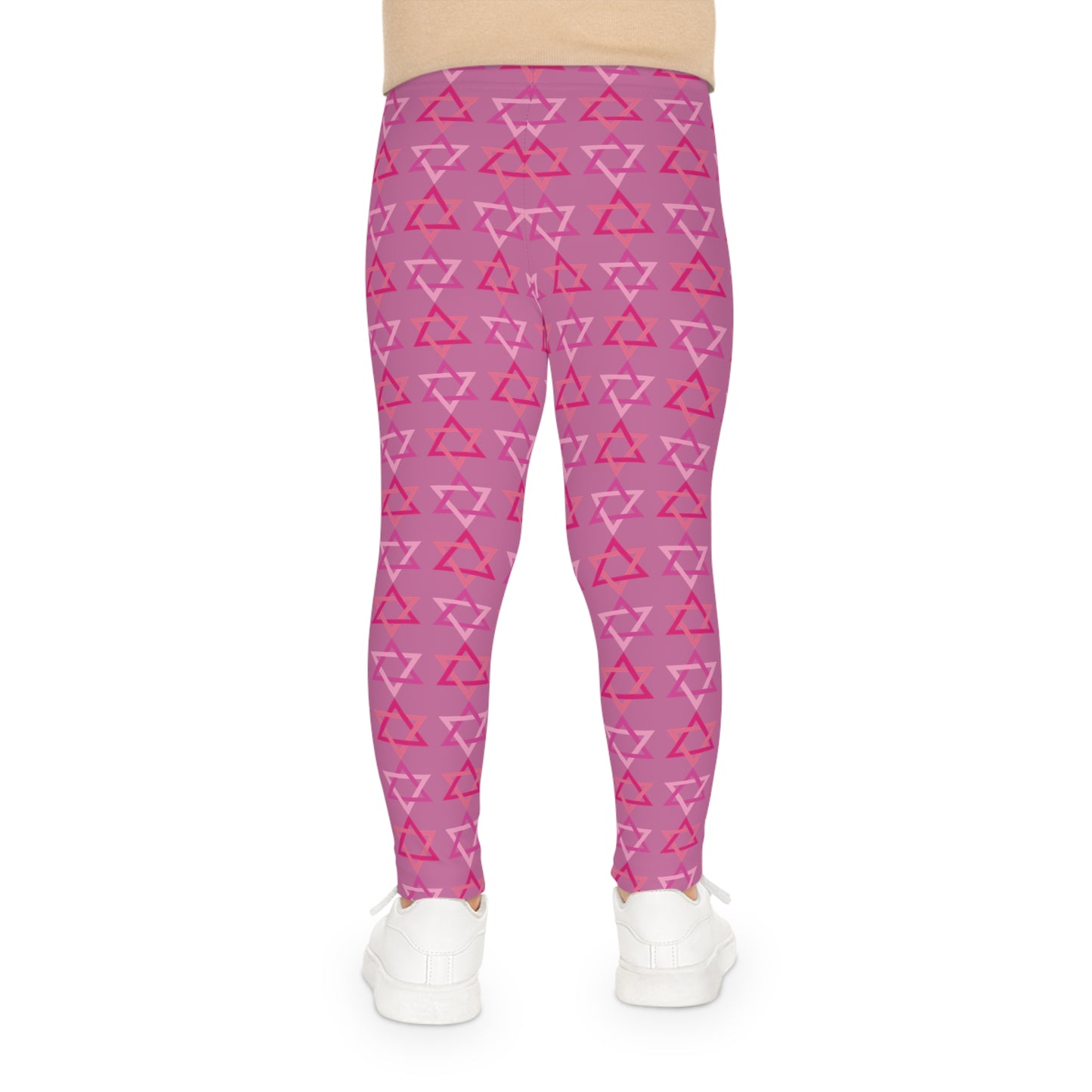 David Pinks Magan David Pattern on Pink Kids Leggings