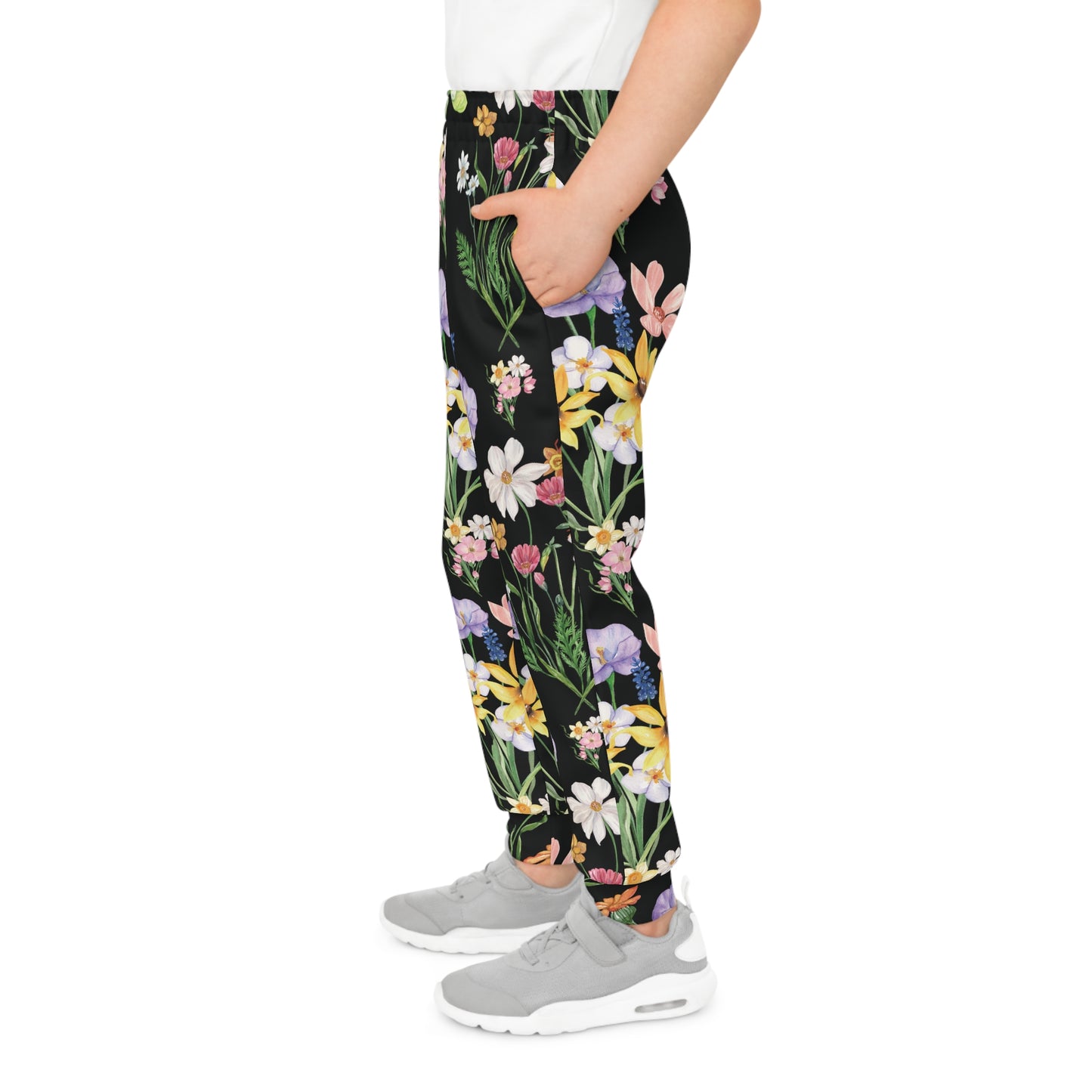 Yvonne Floral Pattern on Black Youth Joggers