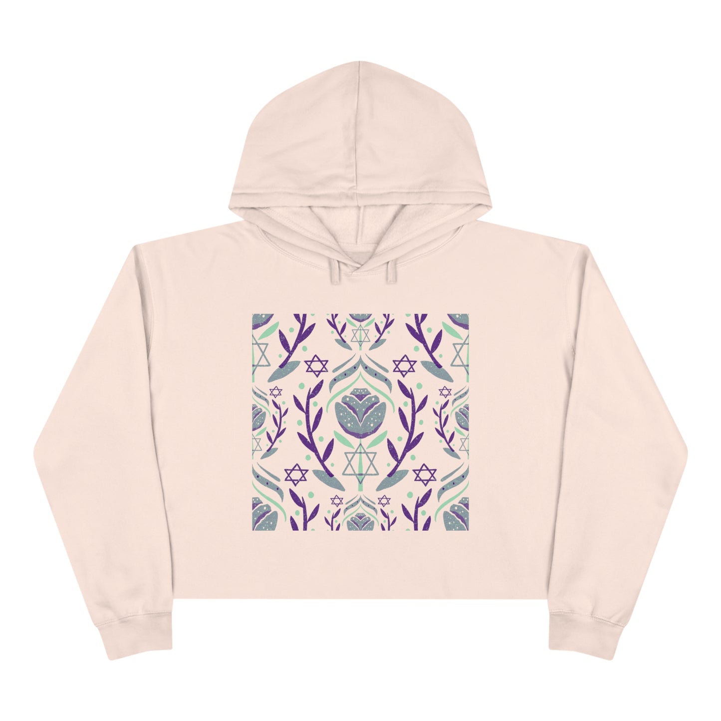 Yocheved Green & Purple Crop Hoodie