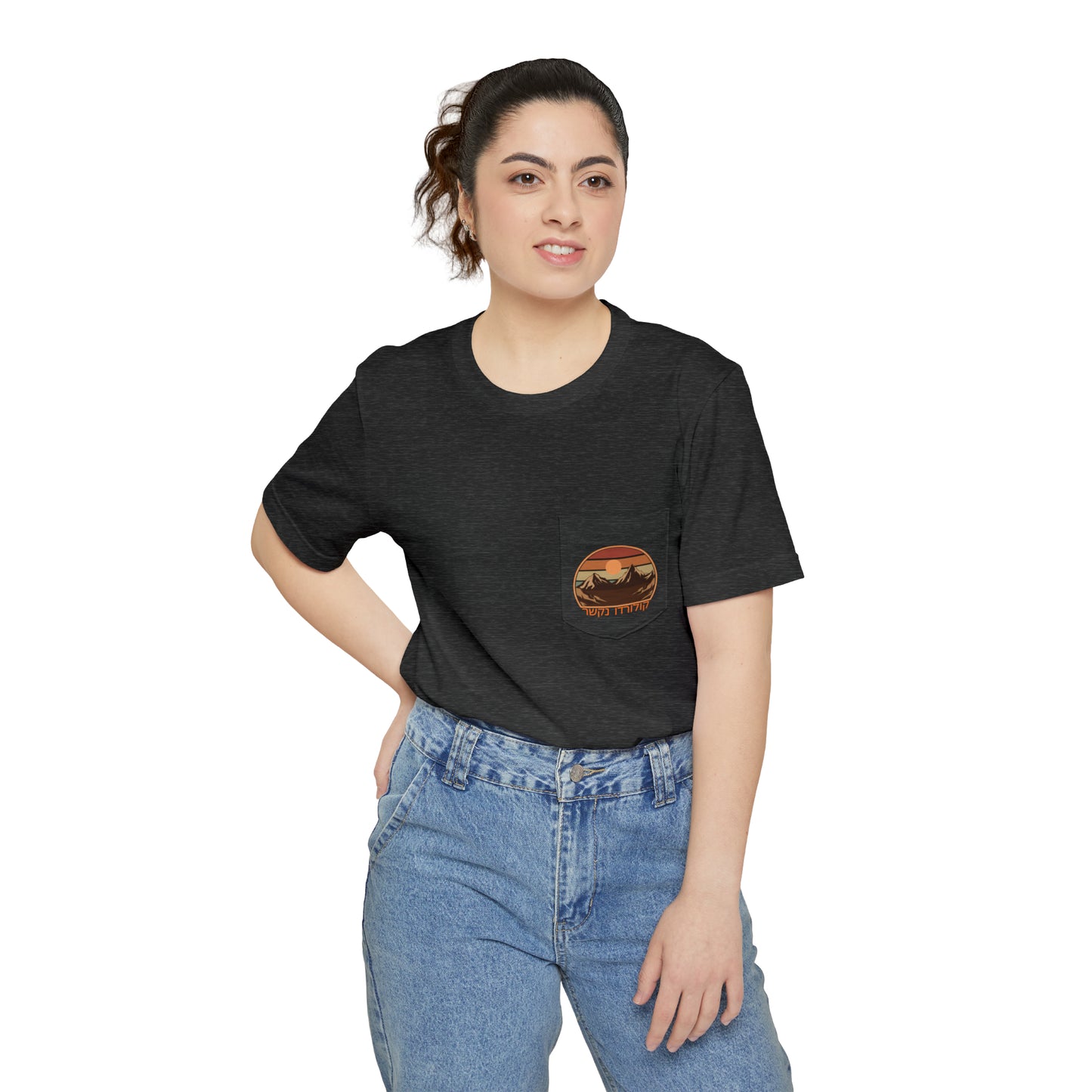 Colorado Bound Mountain Circle Unisex Pocket T-shirt