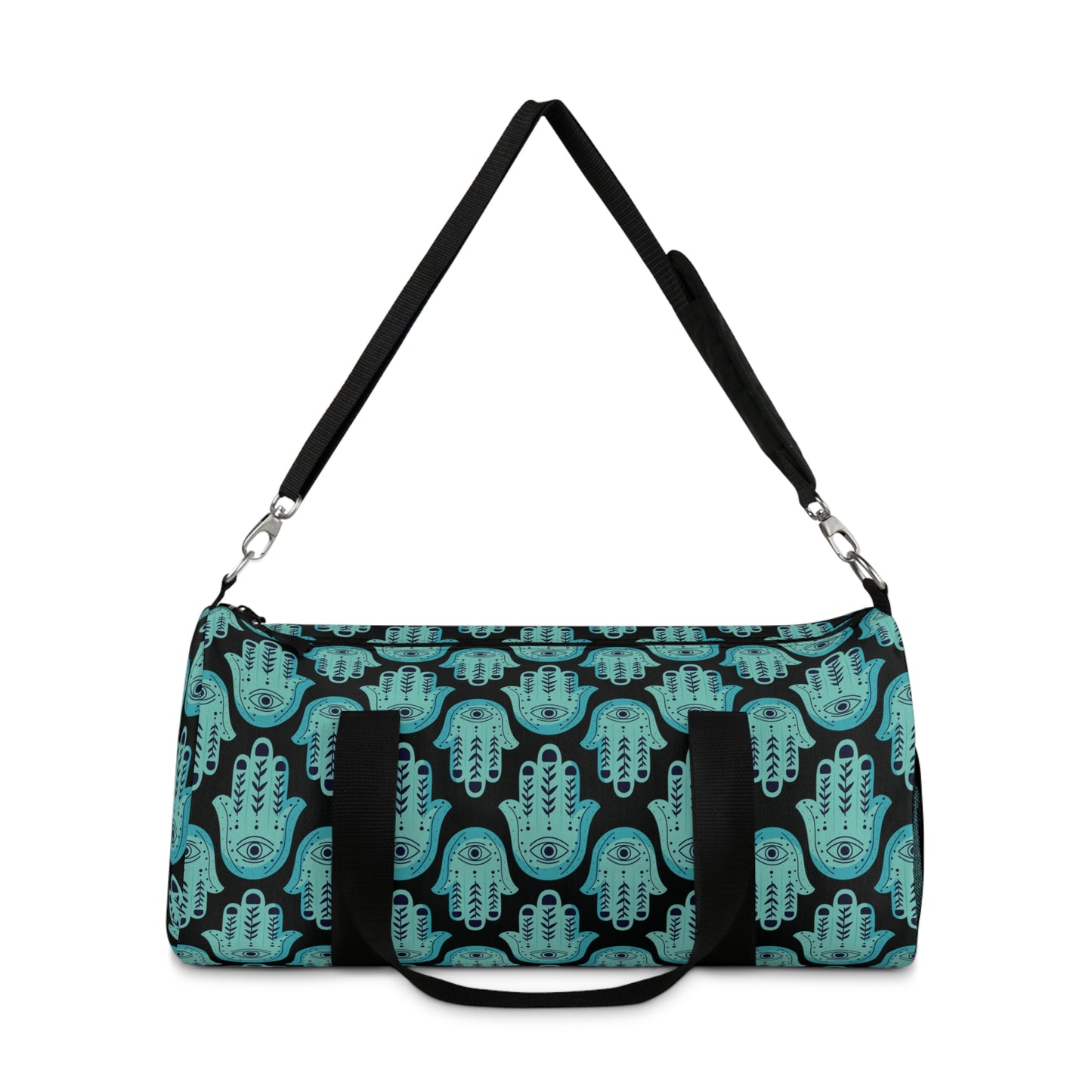 Hannah Bright Turquoise Hamsa Pattern Duffel Bag