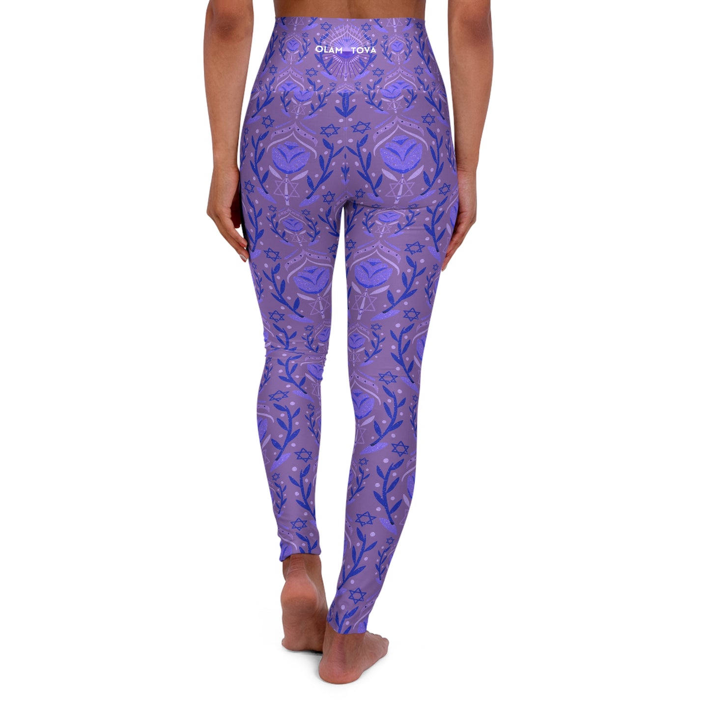 Jenna Purple Pattern on Purple High Waisted Yoga Leggings