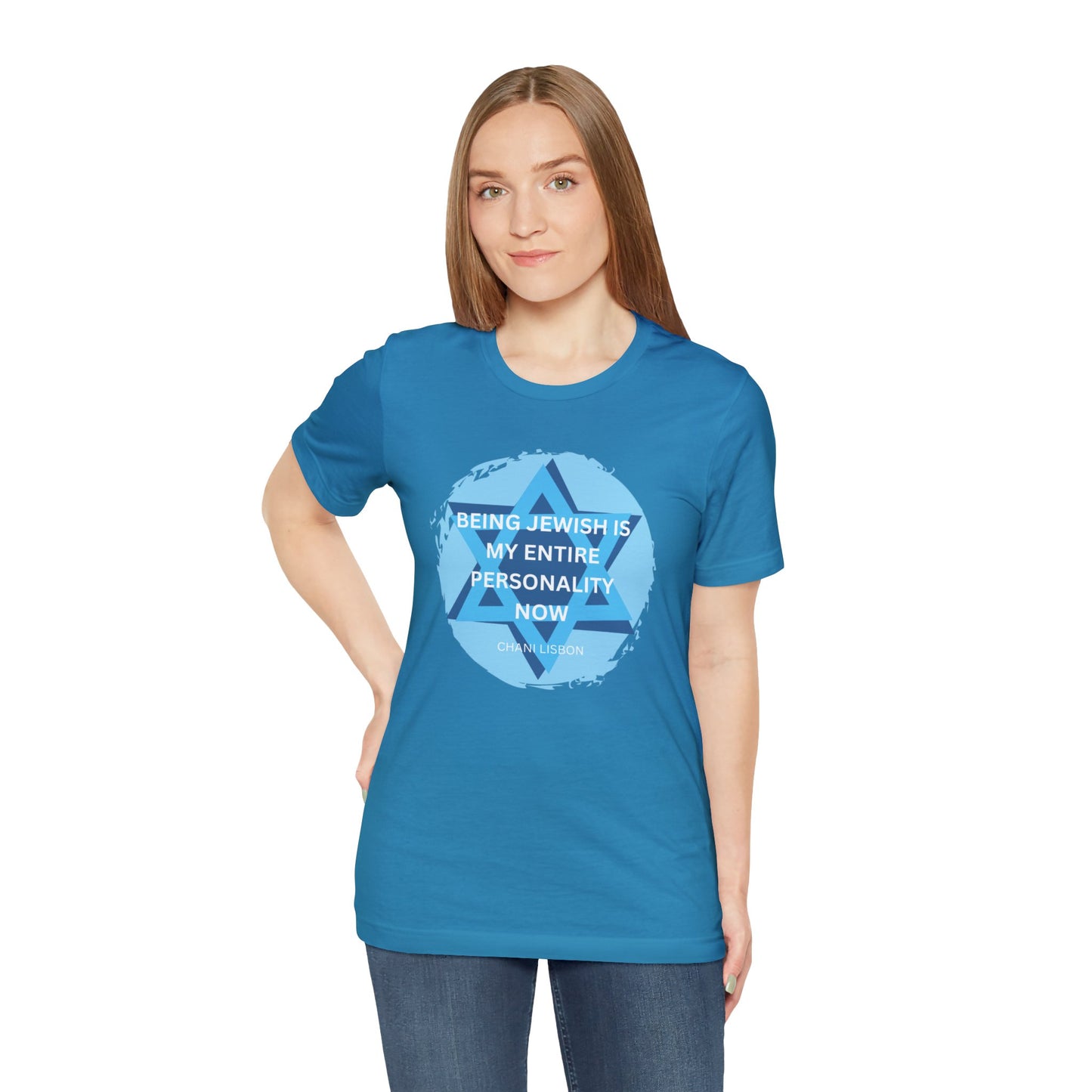 Chani Libson Jewish Personality Quote Design G Blue Unisex Jersey Short Sleeve Tee