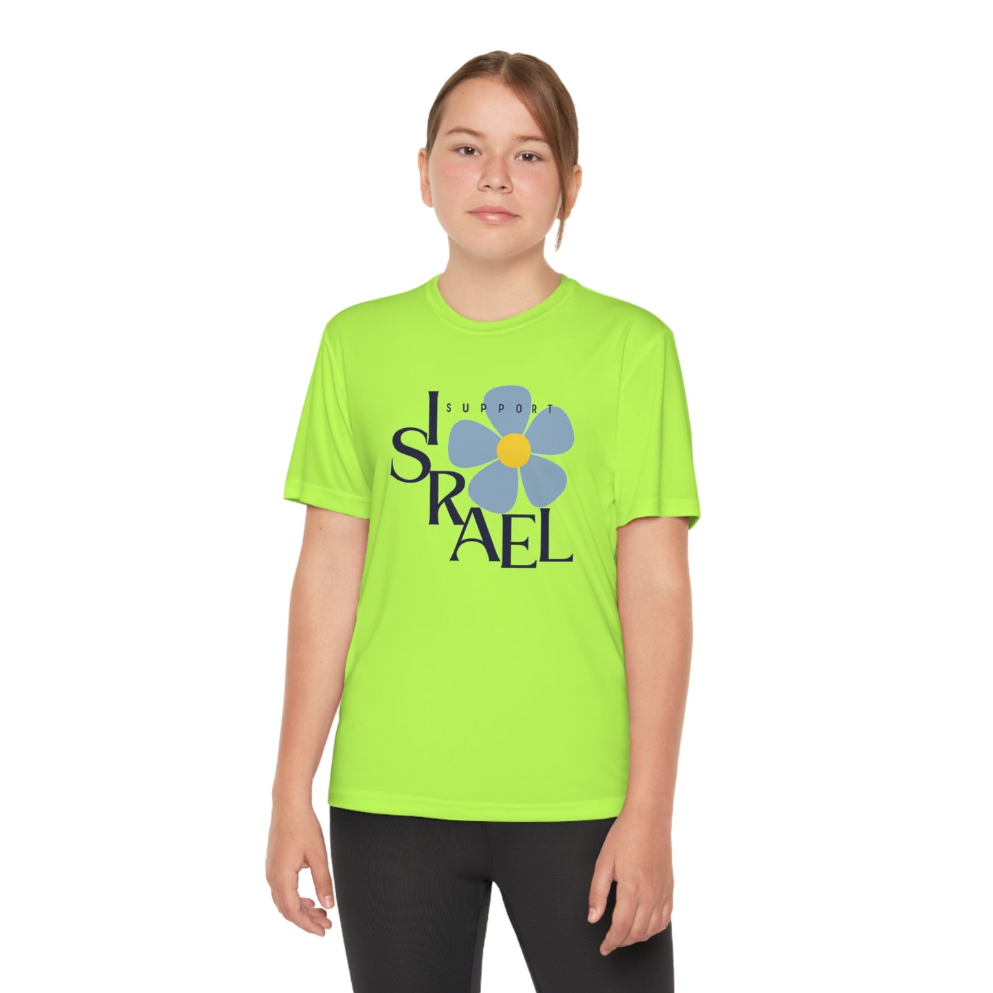 Isa Black Support Israel Flower Youth Competitor Tee