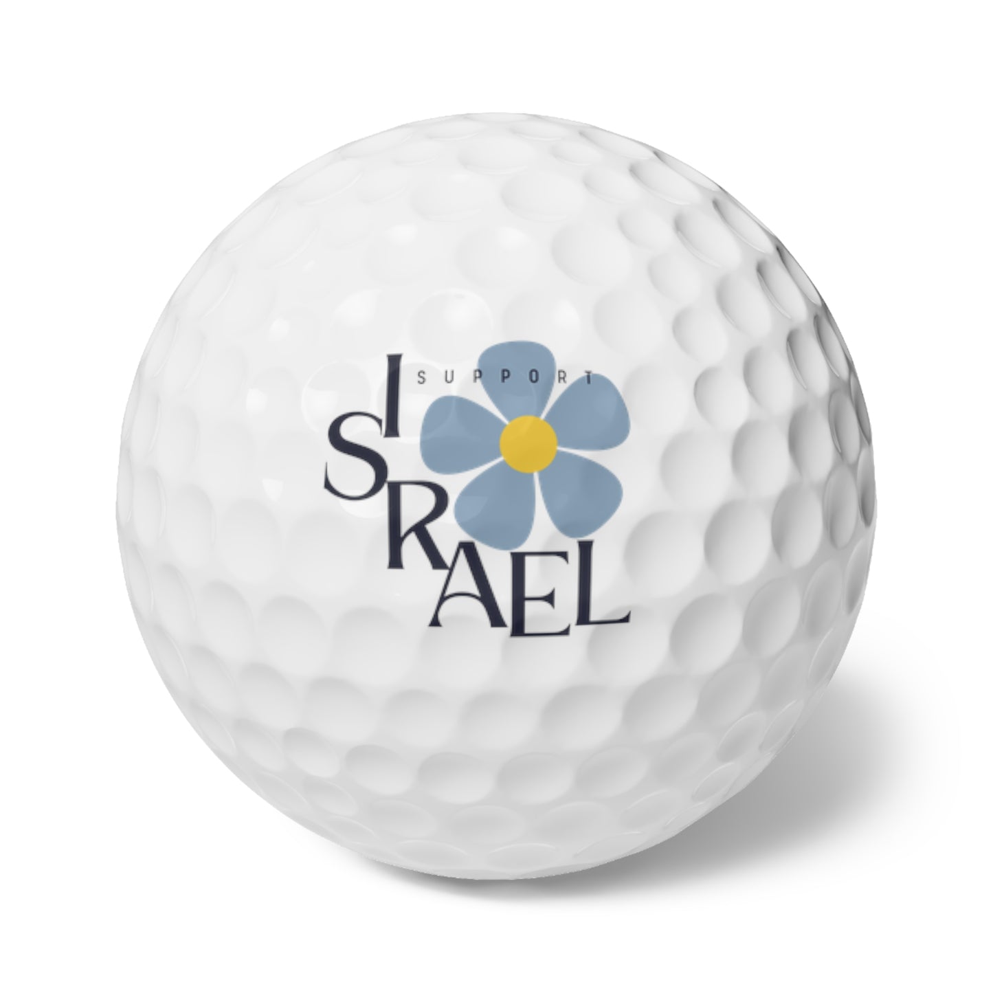 Isa Black Support Israel Flower Golf Balls, 6pcs