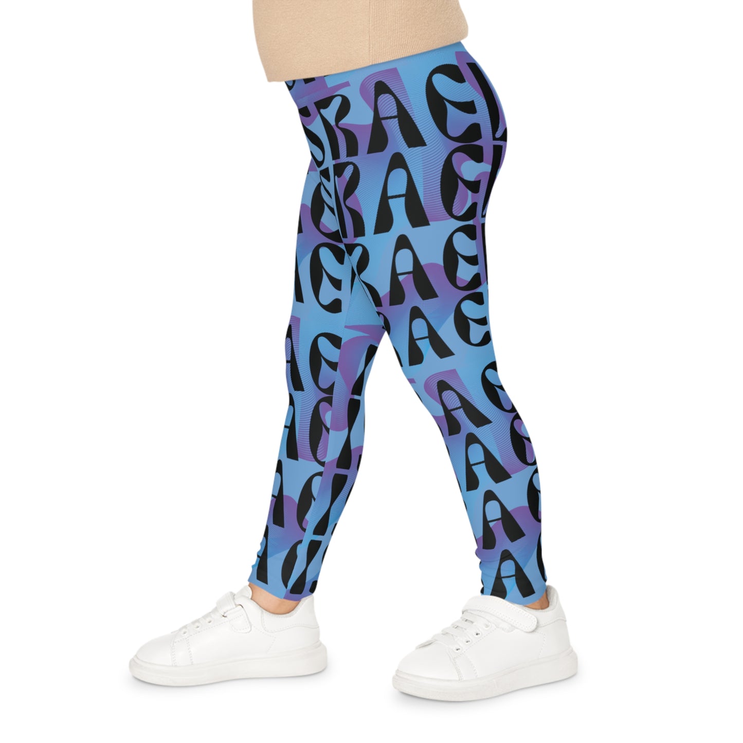 Flow & Squiggle Israel Indigo on Blue Kids Leggings