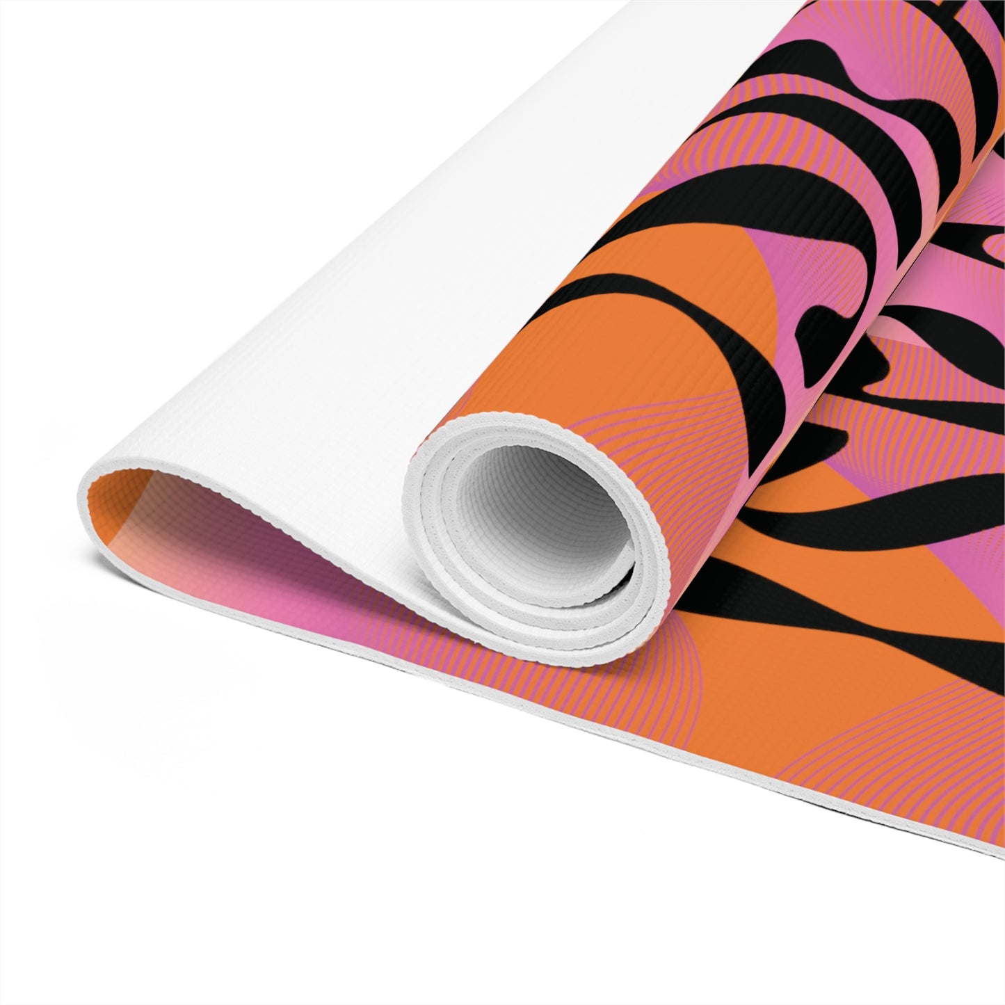 Flow & Squiggle Israel Pink & Coral on Orange Foam Yoga Mat