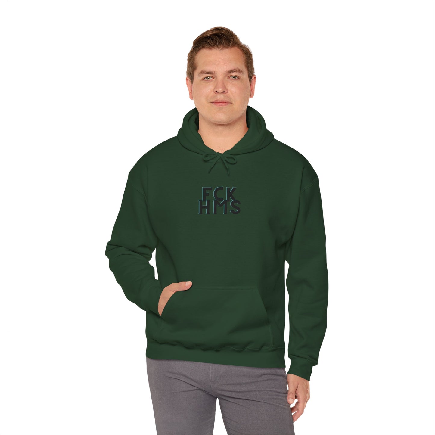 FCK HMS Black & Teal Unisex Heavy Blend™ Hooded Sweatshirt