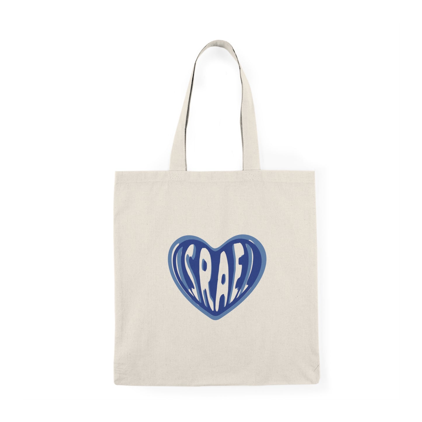 Ilana Blue Israel Heart Natural Tote Bag