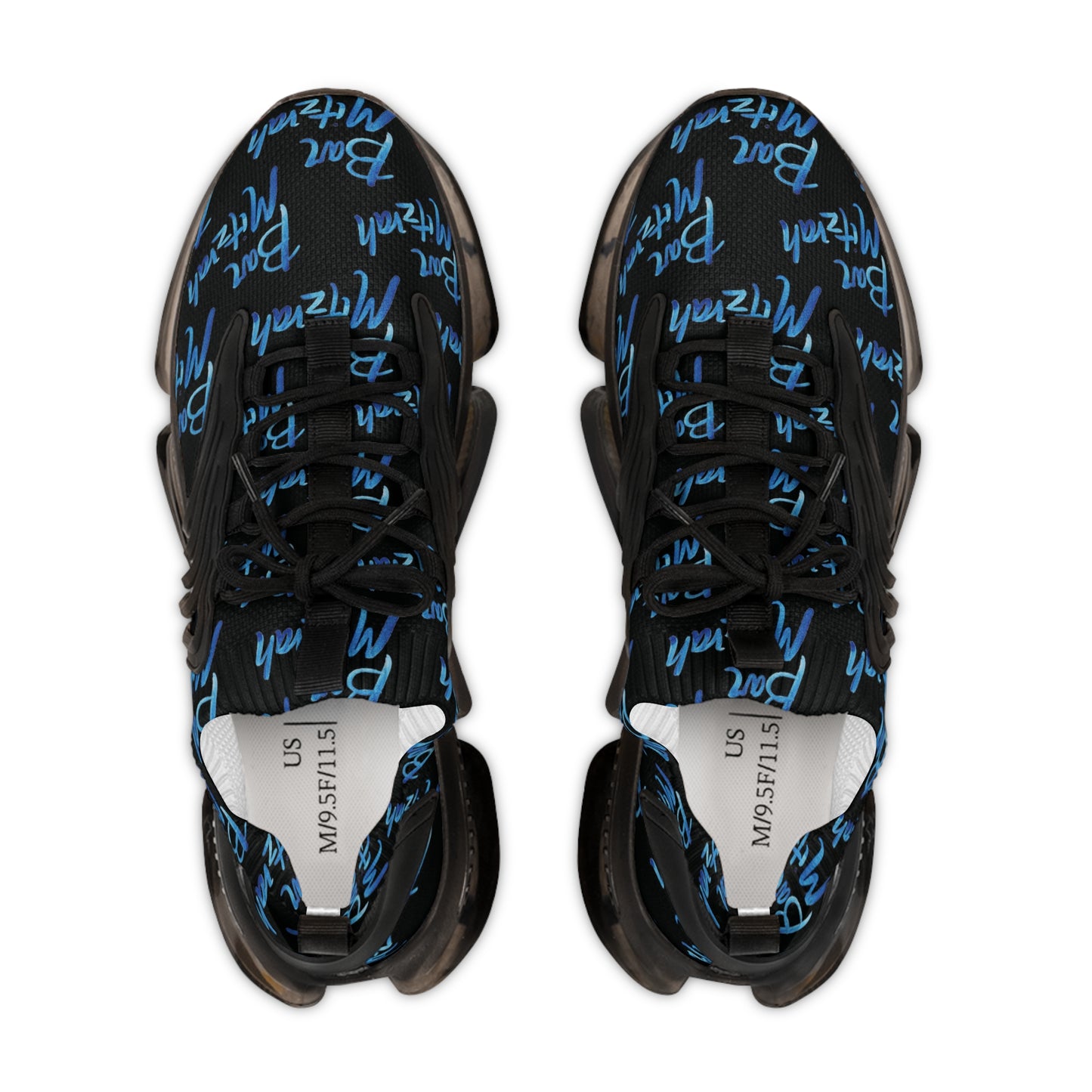 Ben Bright Blue Bar Mitzvah Pattern Men's Mesh Sneakers