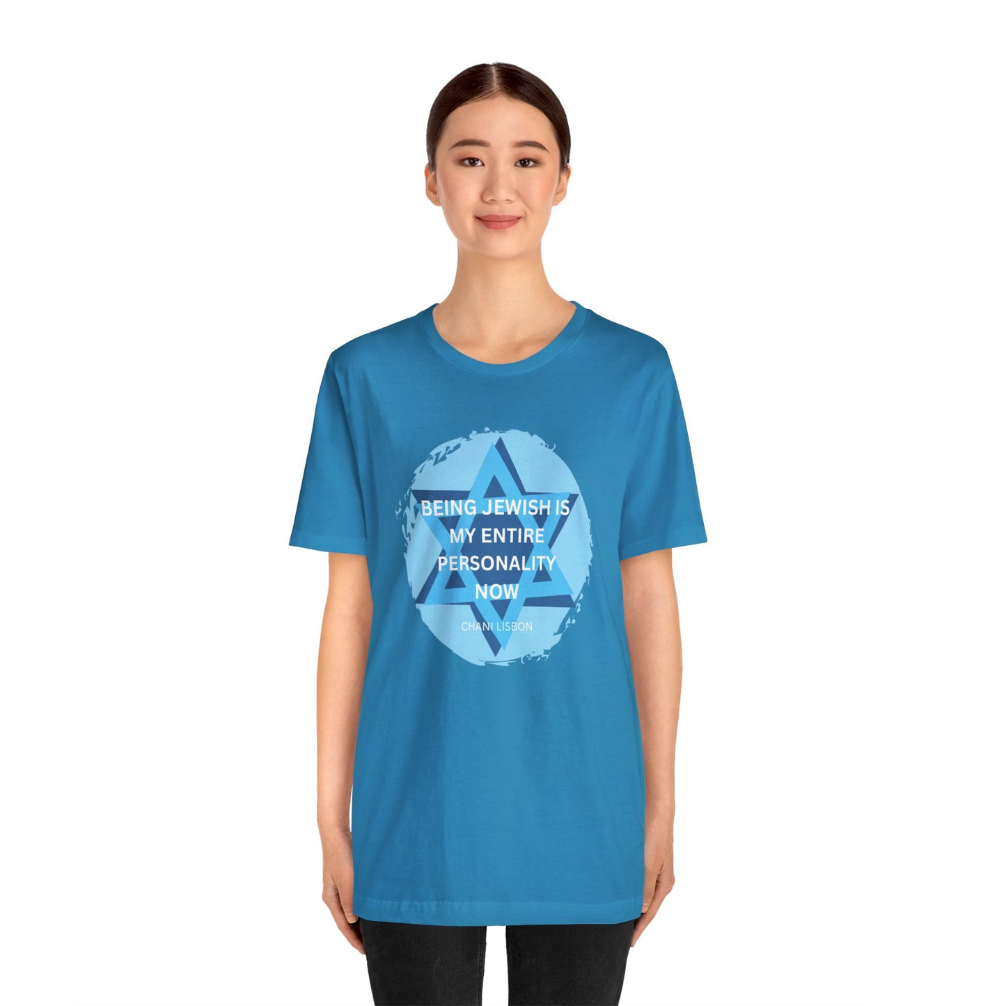 Chani Libson Jewish Personality Quote Design G Blue Unisex Jersey Short Sleeve Tee