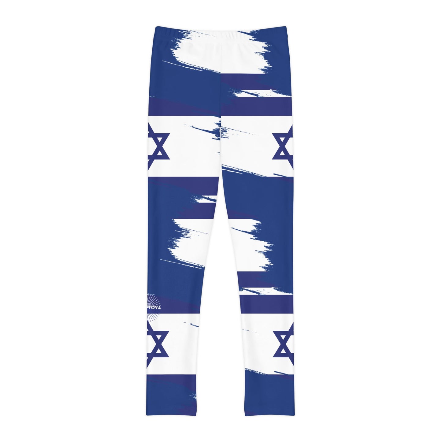 Ilay Larger Israel Flag Pattern on Blue Youth Full-Length Leggings