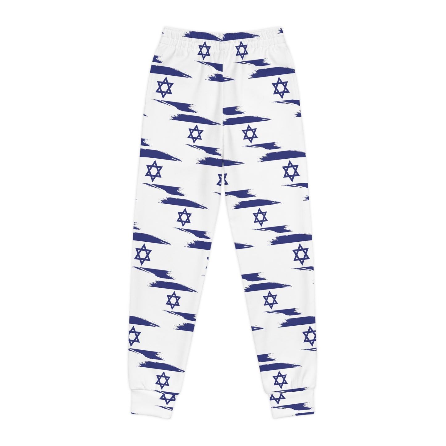 Ilay Larger Israel Flag Pattern on White Youth Joggers