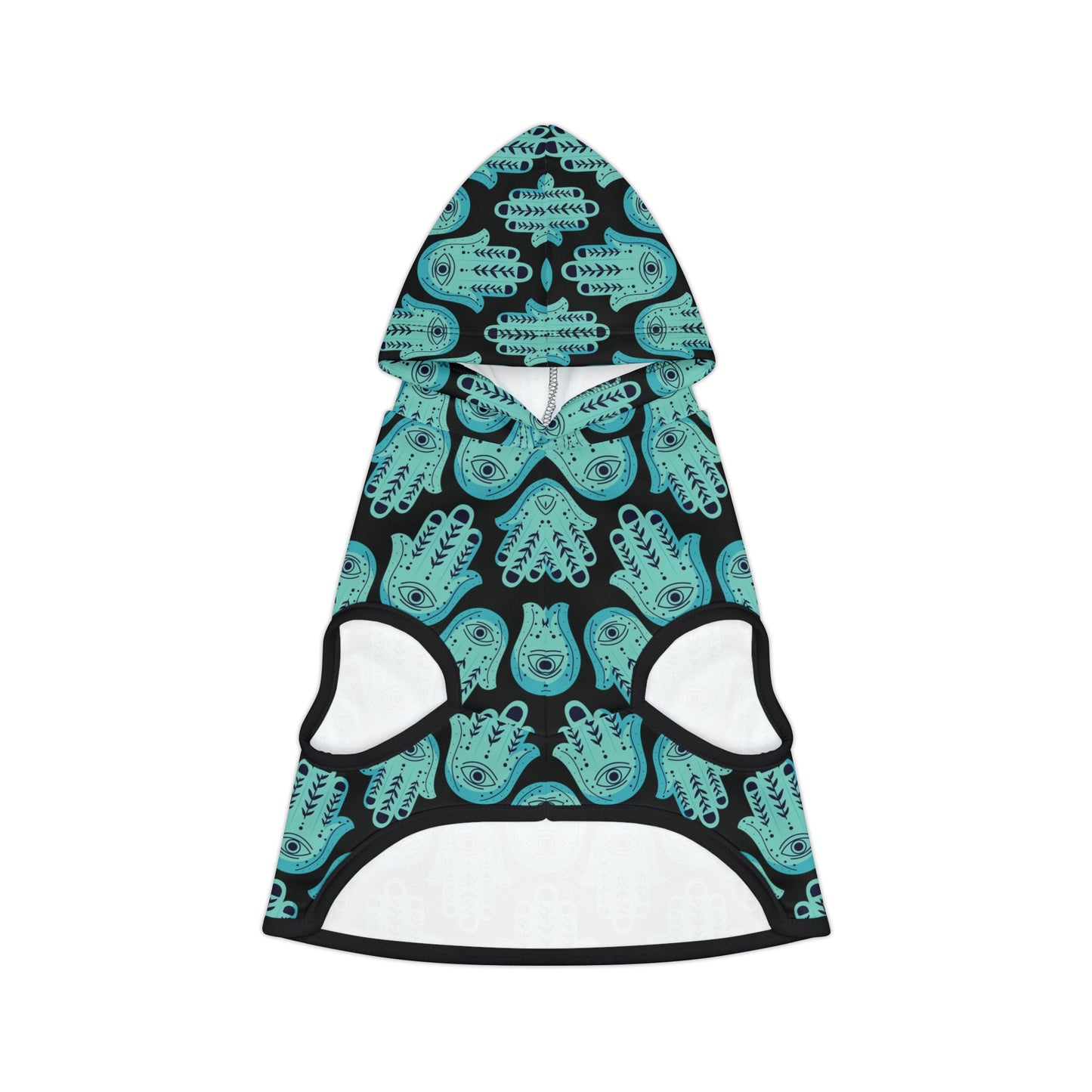 Hannah Bright Turquoise Hamsa Pattern Pet Hoodie