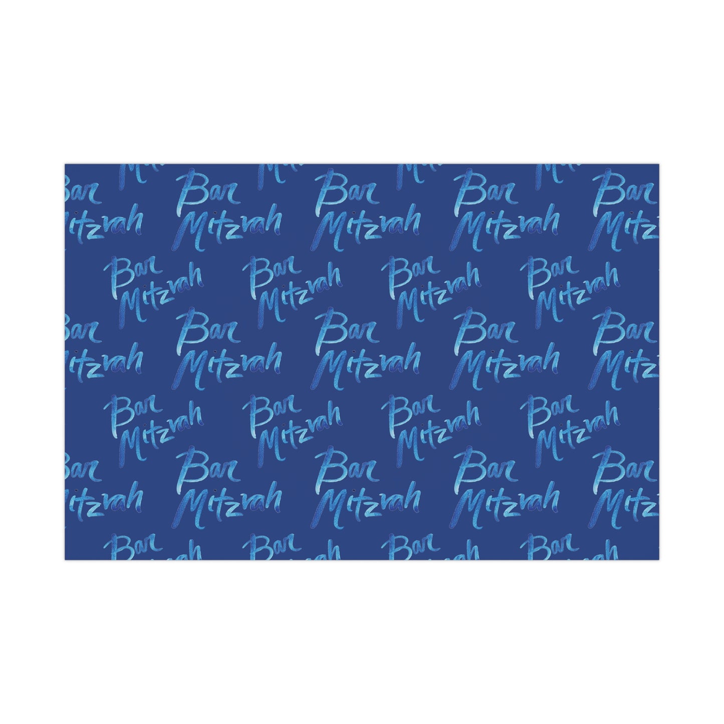 Ben Bright Blue Bar Mitzvah on Blue Gift Wrap Papers