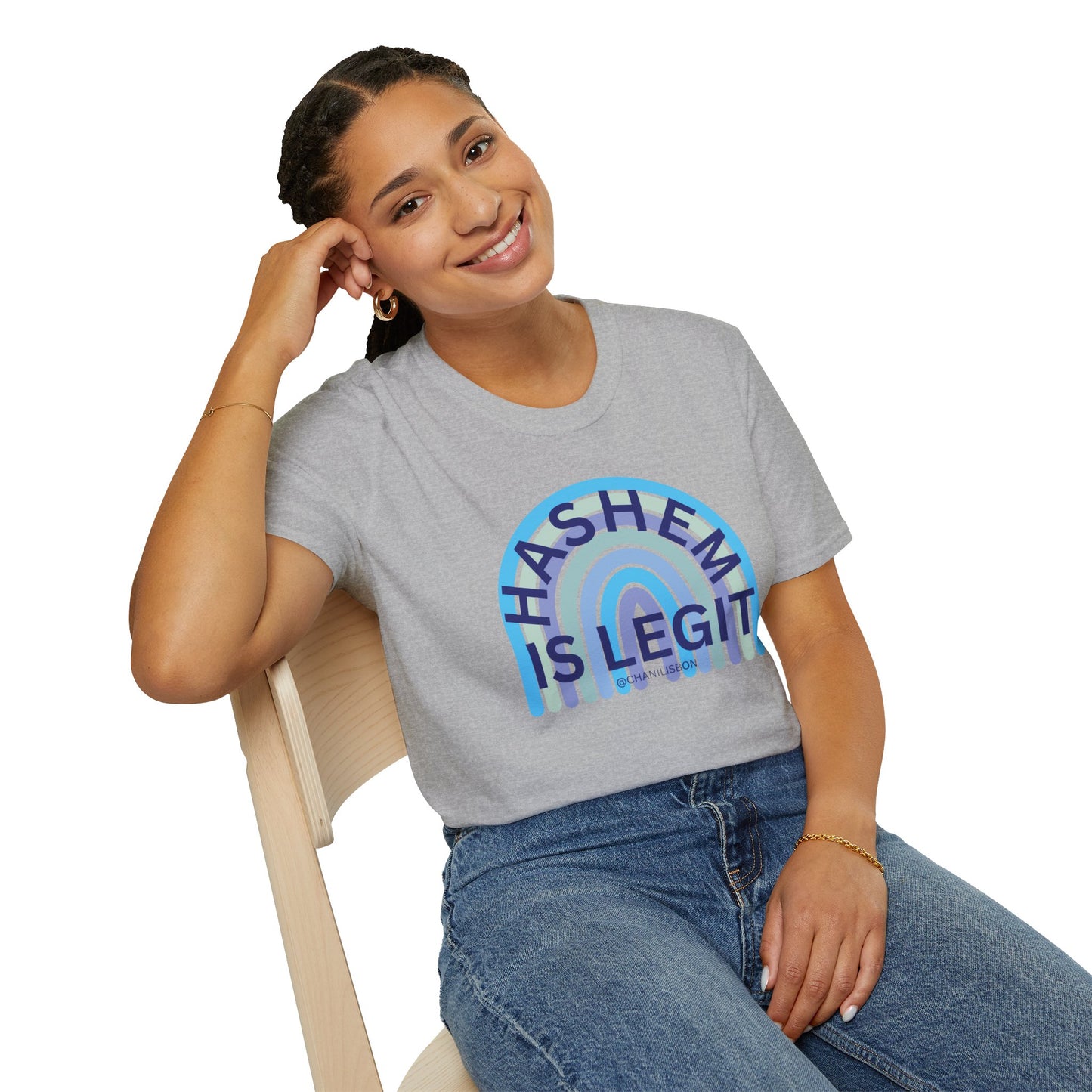 Chani Libson Hashem Is Legit Quote Blue Unisex Softstyle T-Shirt