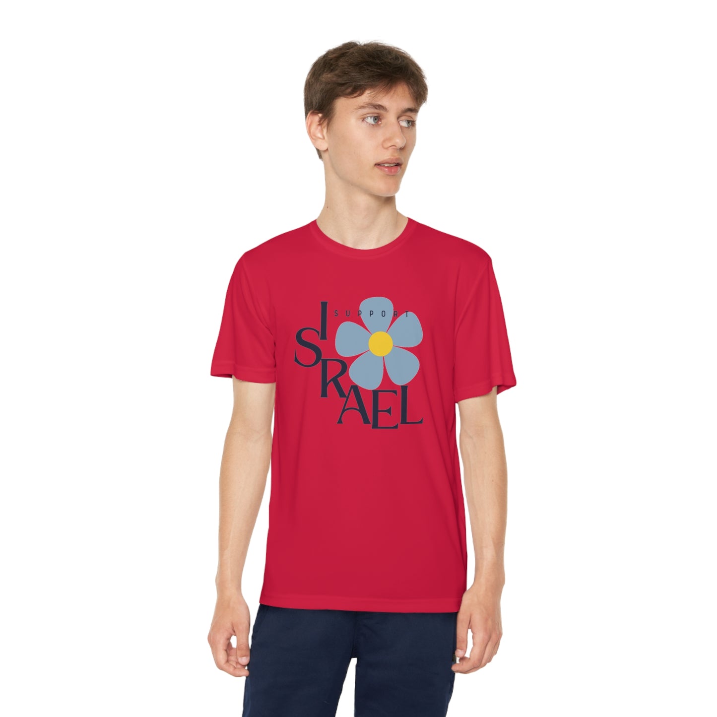 Isa Black Support Israel Flower Youth Competitor Tee