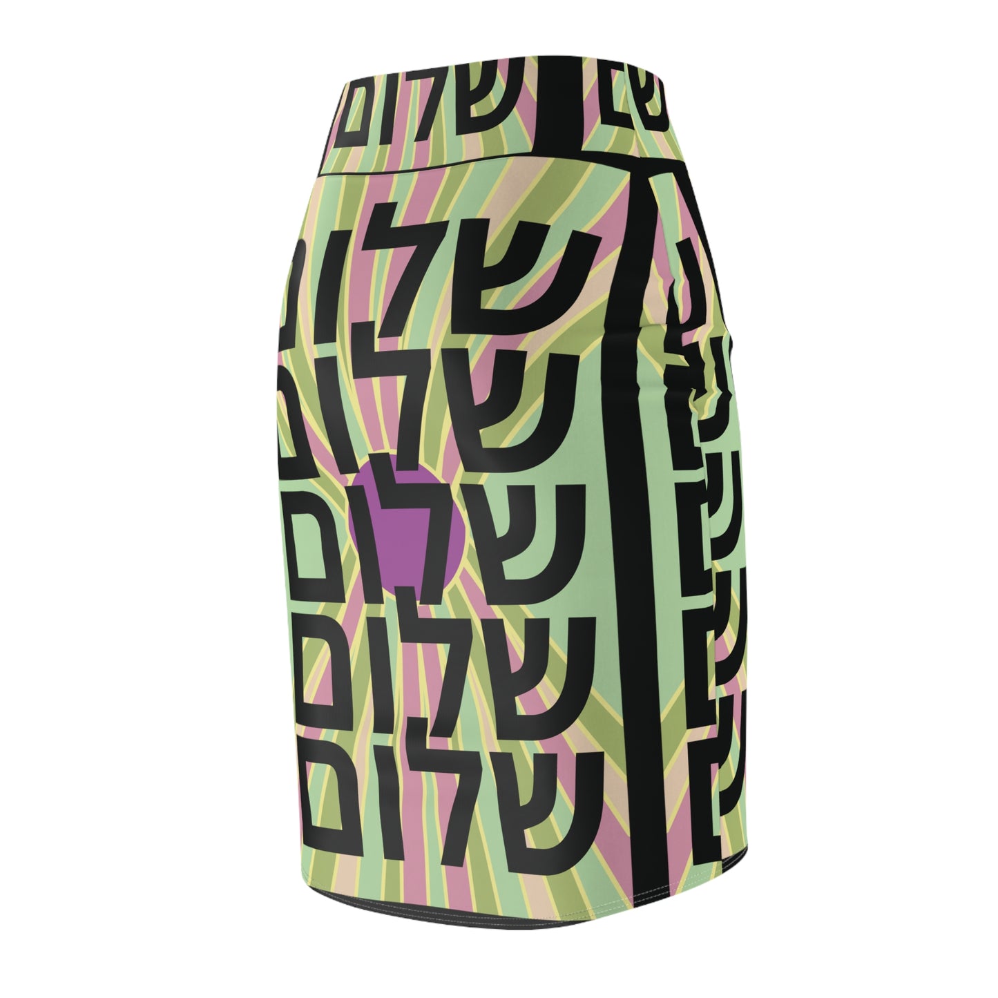 Shalom Mint & Purple Vertical Sun Women's Pencil Skirt